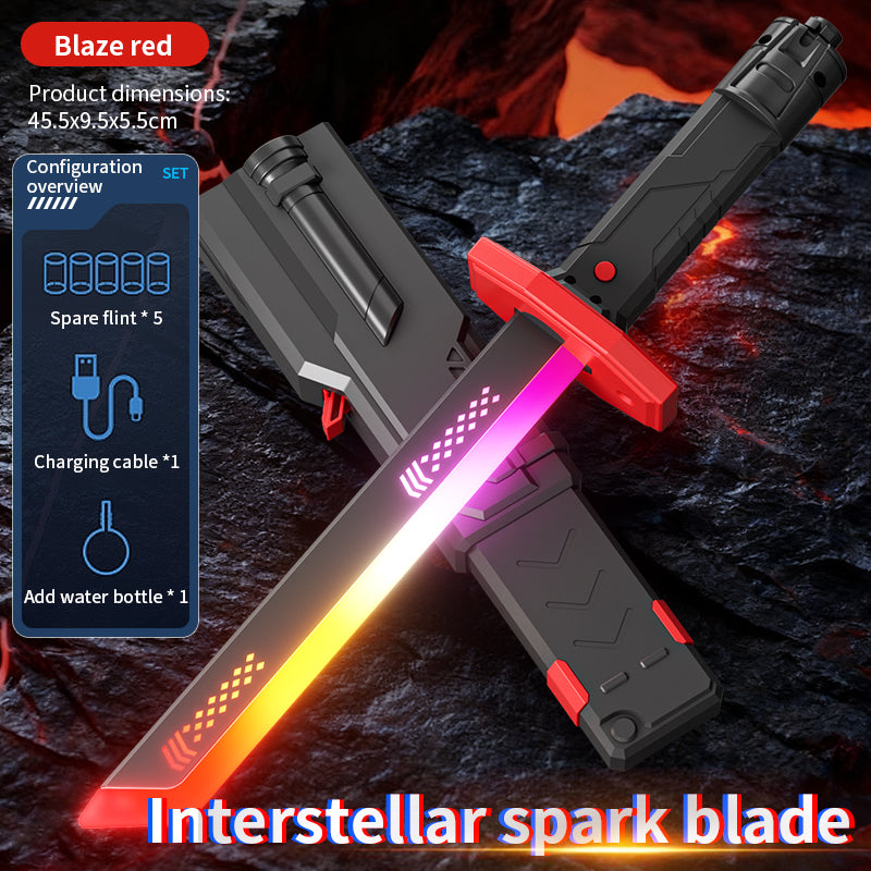 Espada de Luz LED Multicolor con Chispas Efecto de Vapor y Sonidos 45cm Longitud