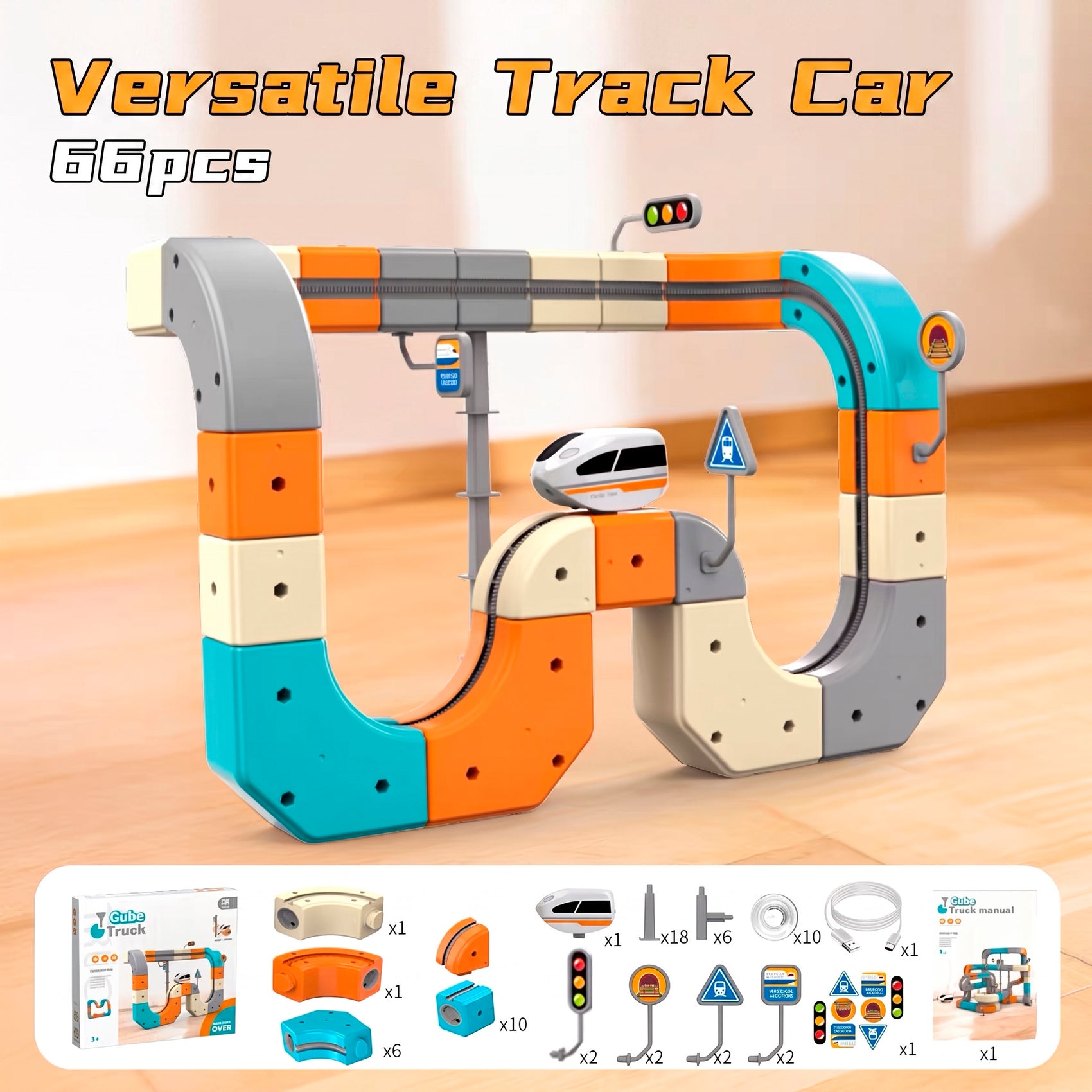 Circuito de Tren Eléctrico Versátil DIY 3D Pista Modular de Construcción Educativa para Niños