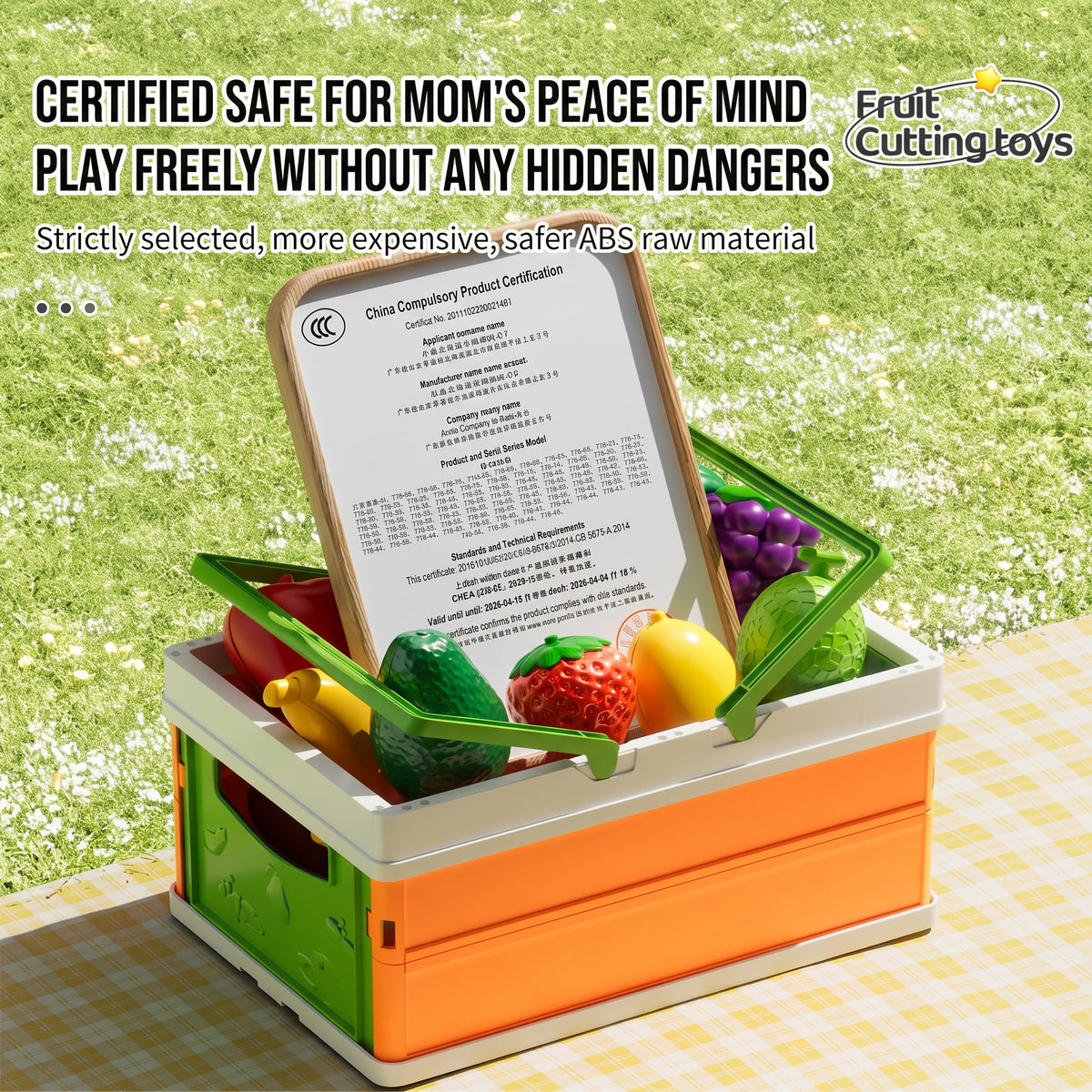 Set de Frutas y Verduras para Cortar de Juguete 28 Piezas Alimentos de Juguete con Velcros para Pelar y Cortar Incluye Cesta Plegable de Almacenamiento Tabla y Cuchillo para Niños