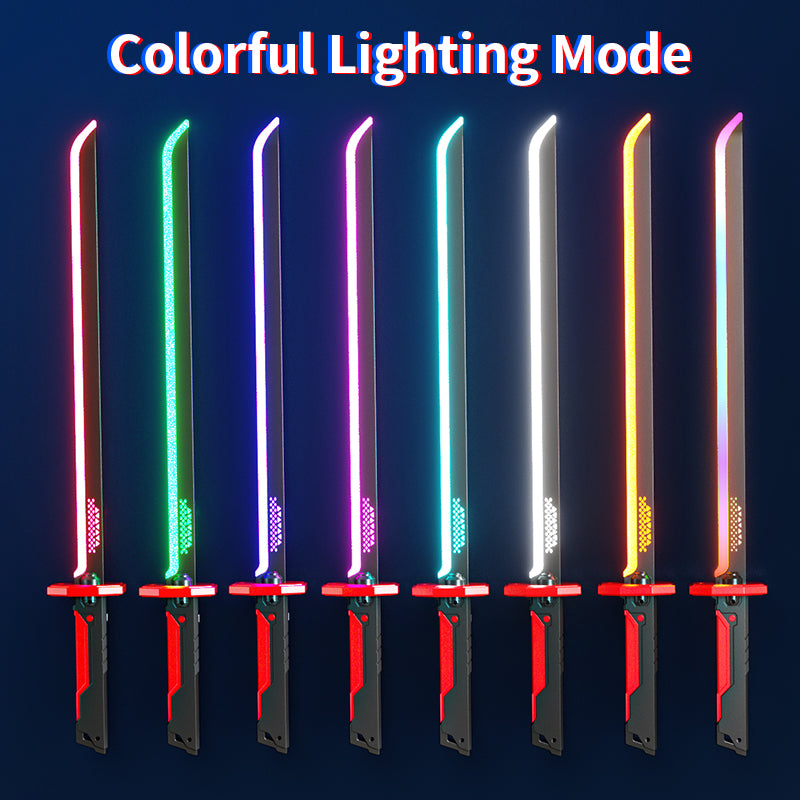 Espada de Luz LED Multicolor con Chispas Efecto de Vapor y Sonidos 80cm Longitud
