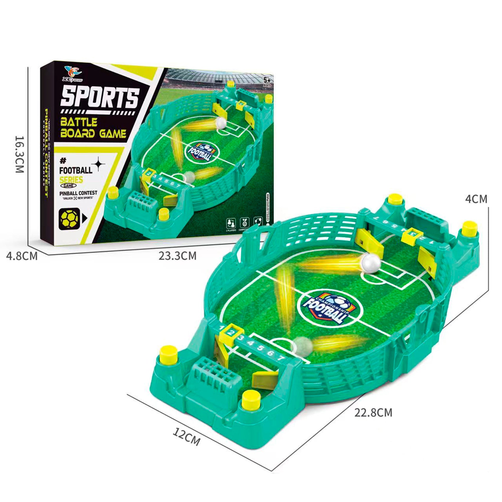 Mini Futbolín de Mesa Interactivo para Niños y Adultos Juego de Fútbol 1vs1 Portátil con Botones de Disparo y Marcador de Goles Integrado