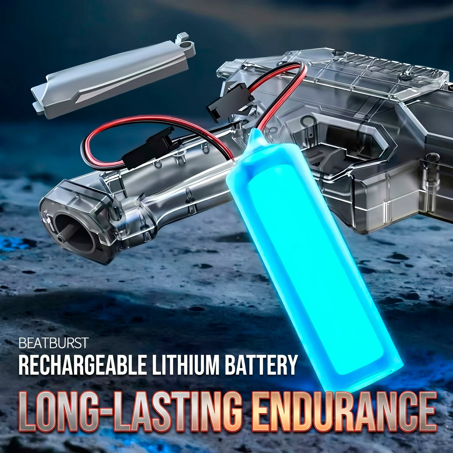 Pistola de Agua Eléctrica Automática Transformable con Cargador Circular y Luz LED Lanzador de Agua Espacial para Niños y Adultos