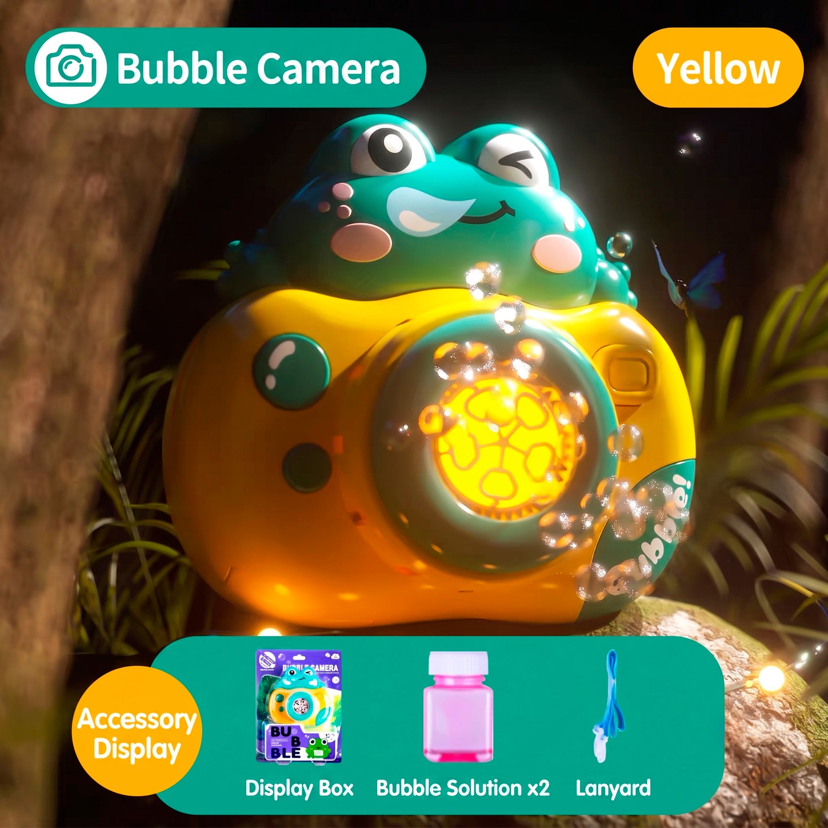 Máquina de Burbujas con Líquido Incluido para Niños con Luces y Música