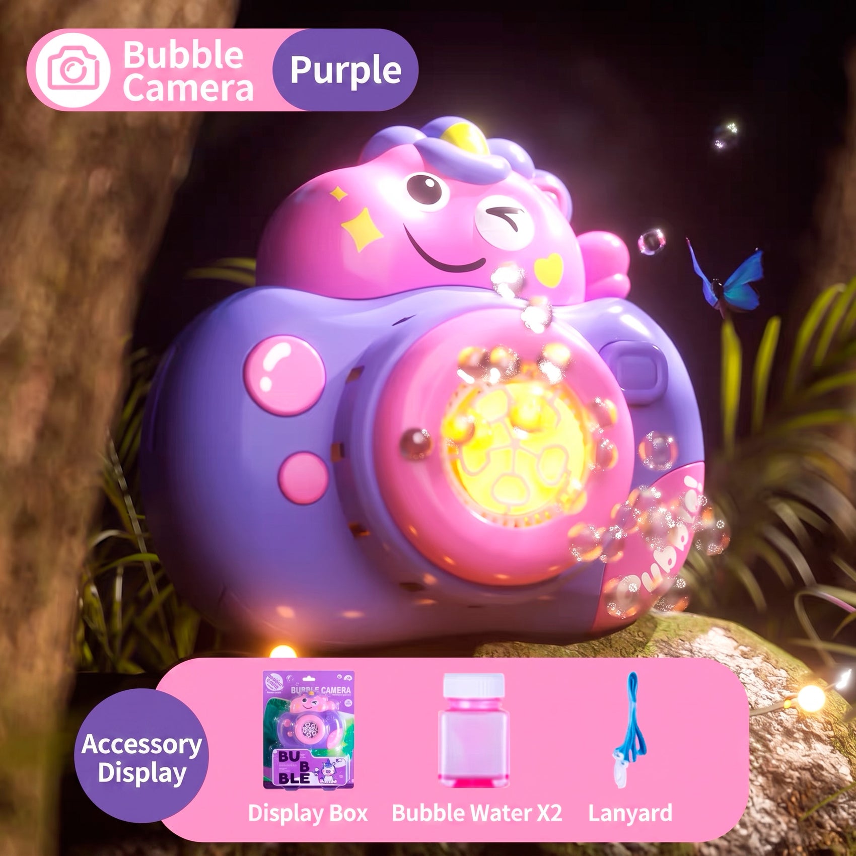 Máquina de Burbujas con Líquido Incluido para Niños con Luces y Música