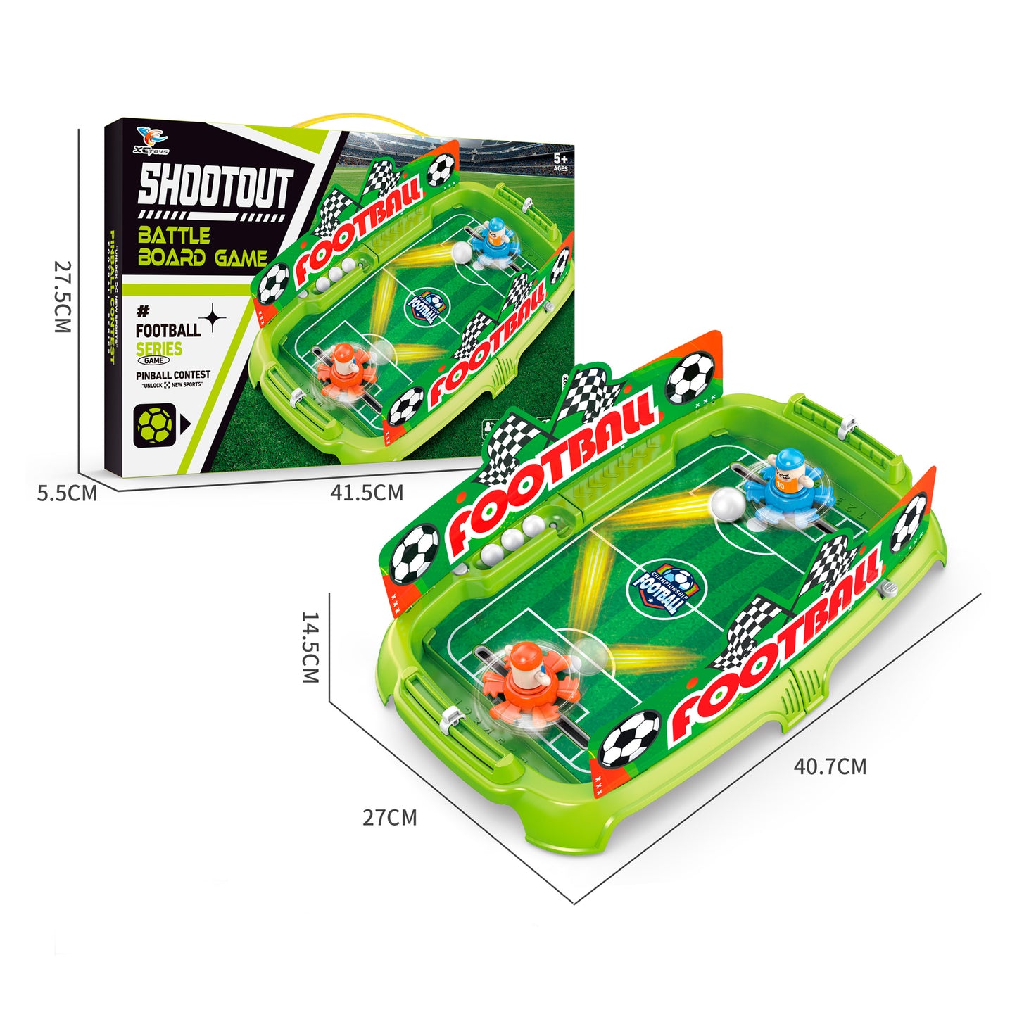 Dimensiones mini futbolín pinball sobremesa Newplay - medidas producto