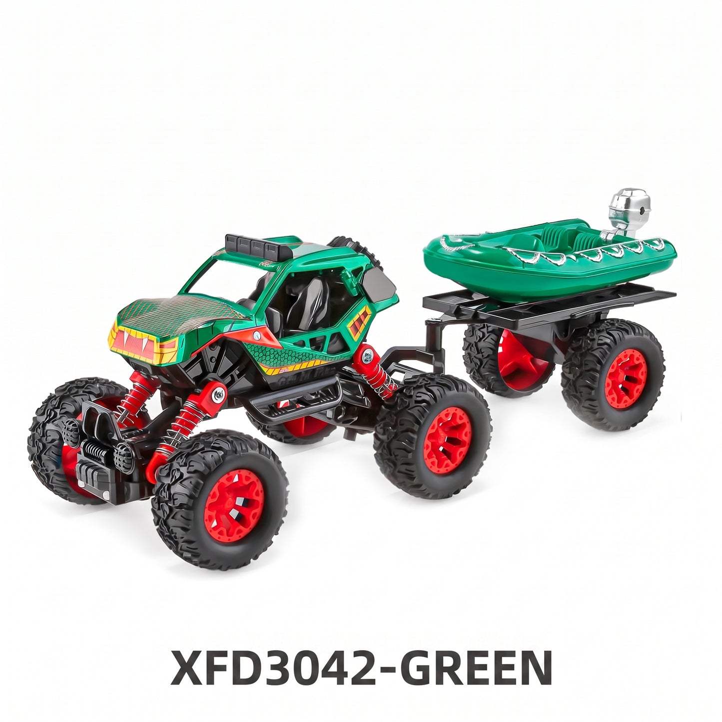 Reibungsbetriebener Monstertruck mit Anhänger, Licht und Sound