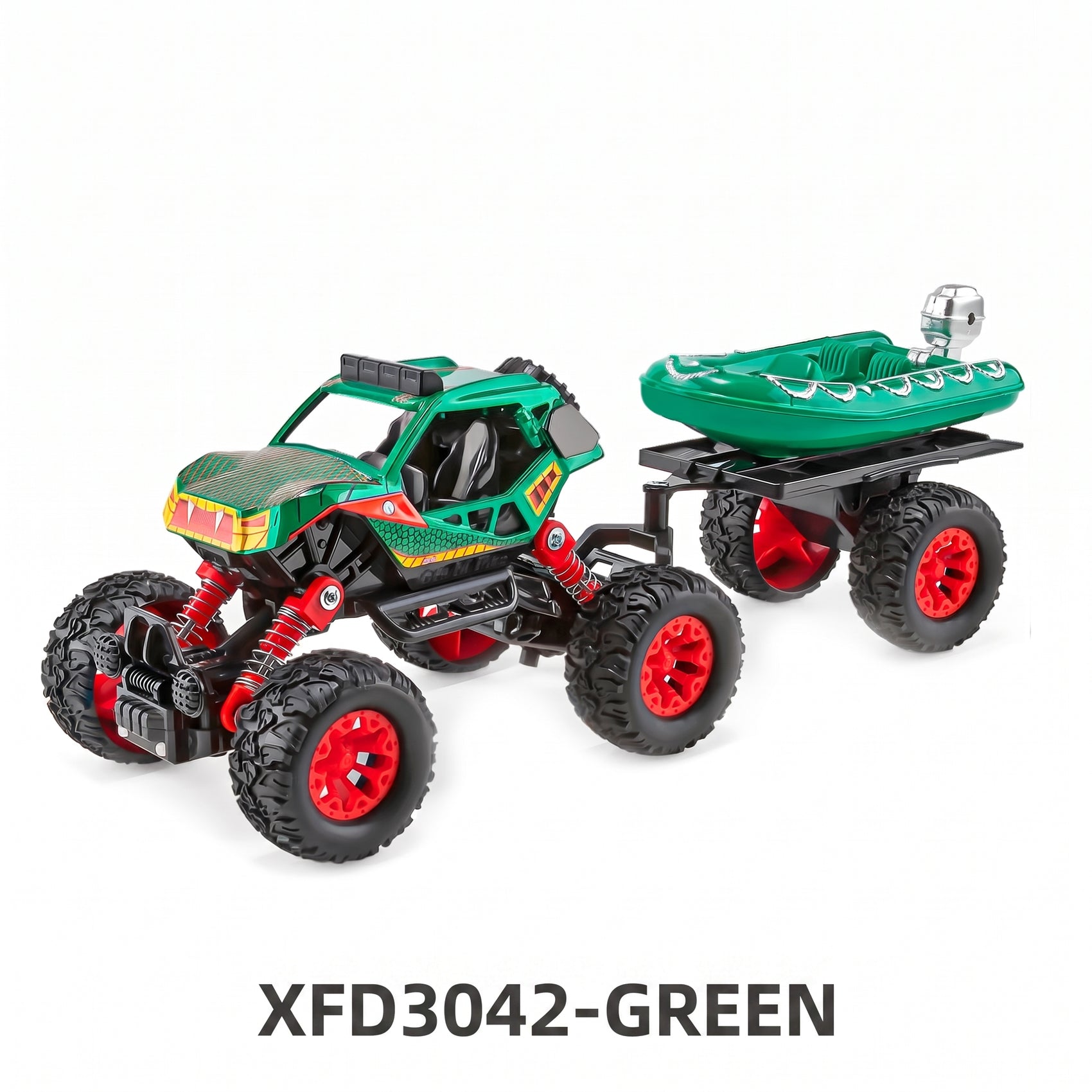 Reibungsbetriebener Monstertruck mit Anhänger, Licht und Sound