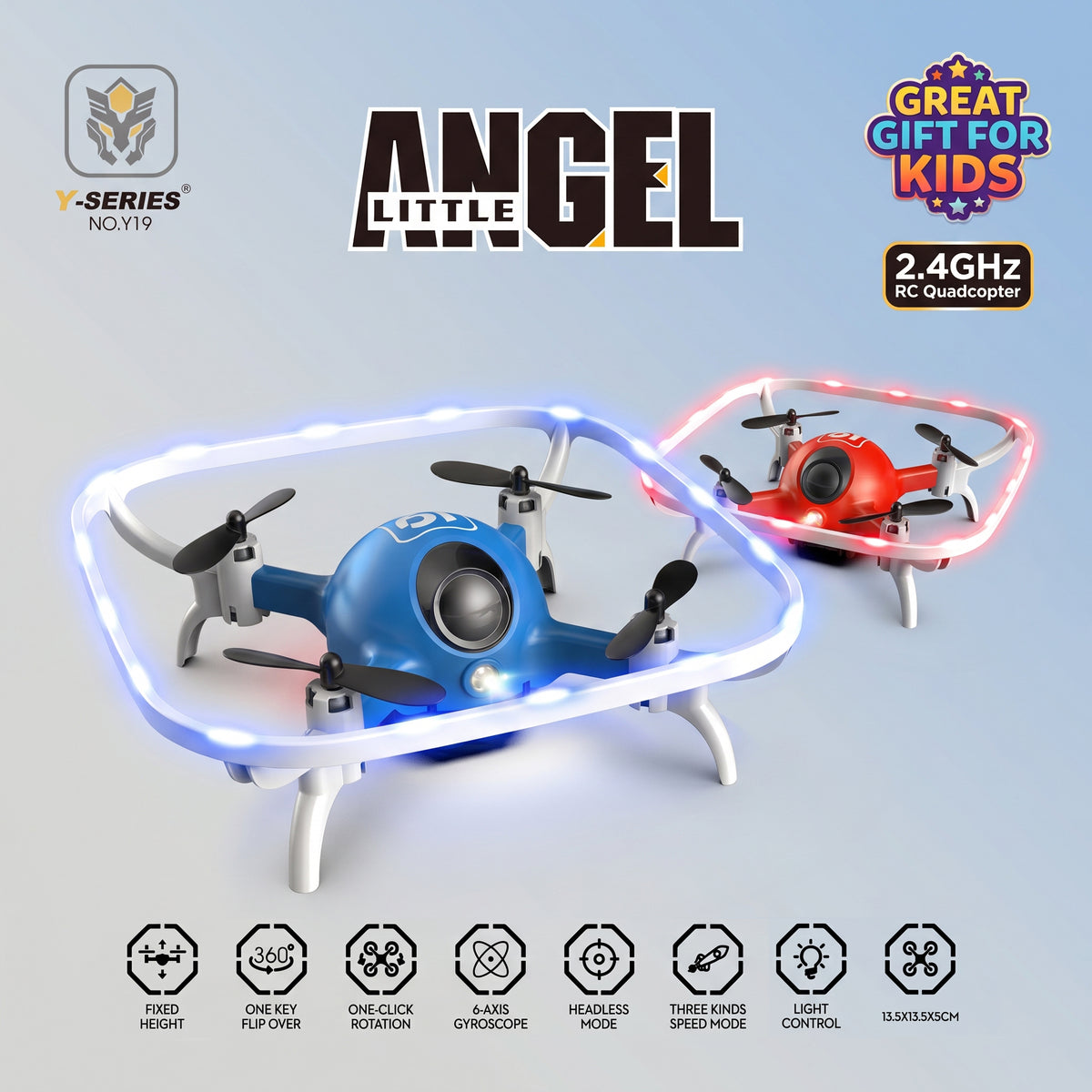 Mini Dron con Marco Protector y Luces LED Neón Cuadricóptero Teledirigido 2.4GHz con Mantenimiento de Altitud y Acrobacias 360° para Niños y Principiantes
