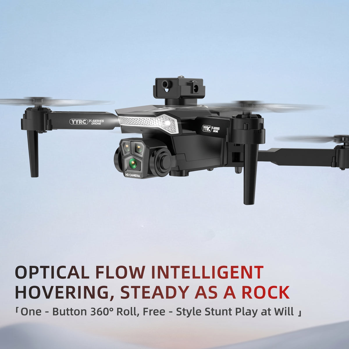 Dron Plegable con Doble Cámara HD Ajustable 90° y Estabilización Dron con Evitación Inteligente de Obstáculos de 4 Lados Posicionamiento por Flujo Óptico y Giro 360°