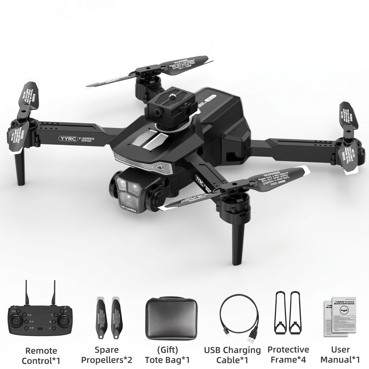 Dron Plegable con Doble Cámara HD Ajustable 90° y Estabilización Dron con Evitación Inteligente de Obstáculos de 4 Lados Posicionamiento por Flujo Óptico y Giro 360°
