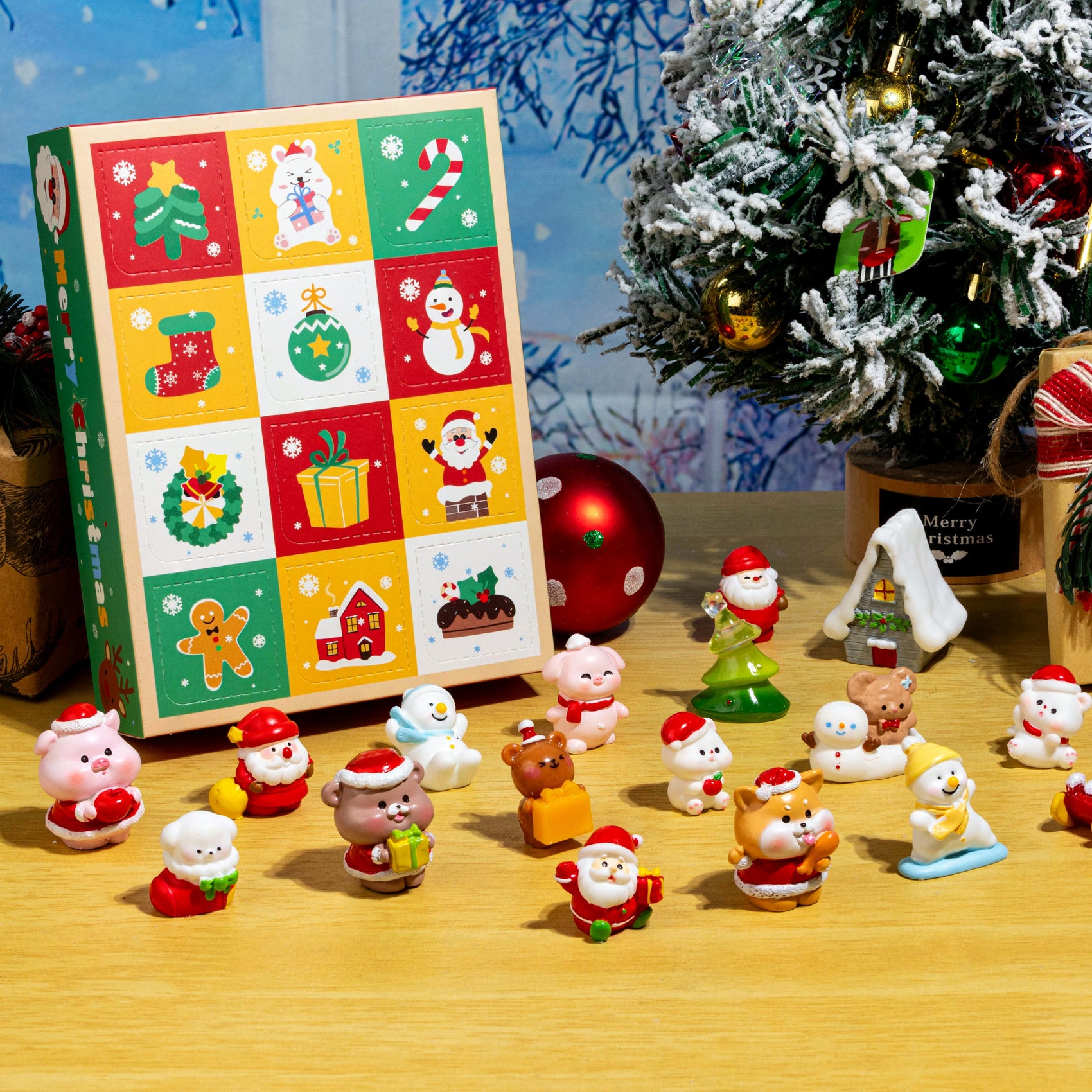 CAJA SORPRESA FIGURAS NAVIDEÑAS 12 PCS