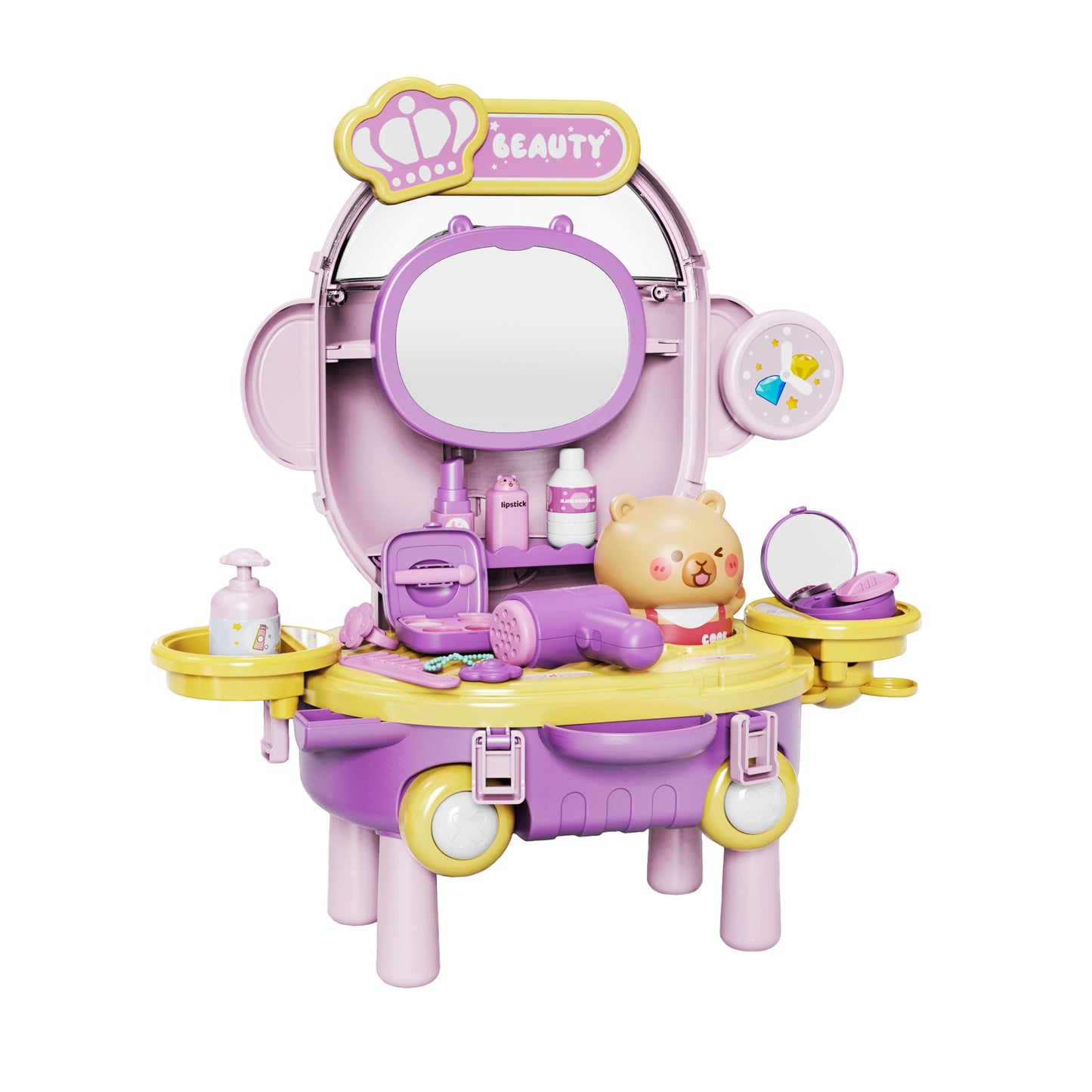 MALETIN JUEGO DE MAQUILLAJE CON FORMA DE AVION Y ACCESORIOS