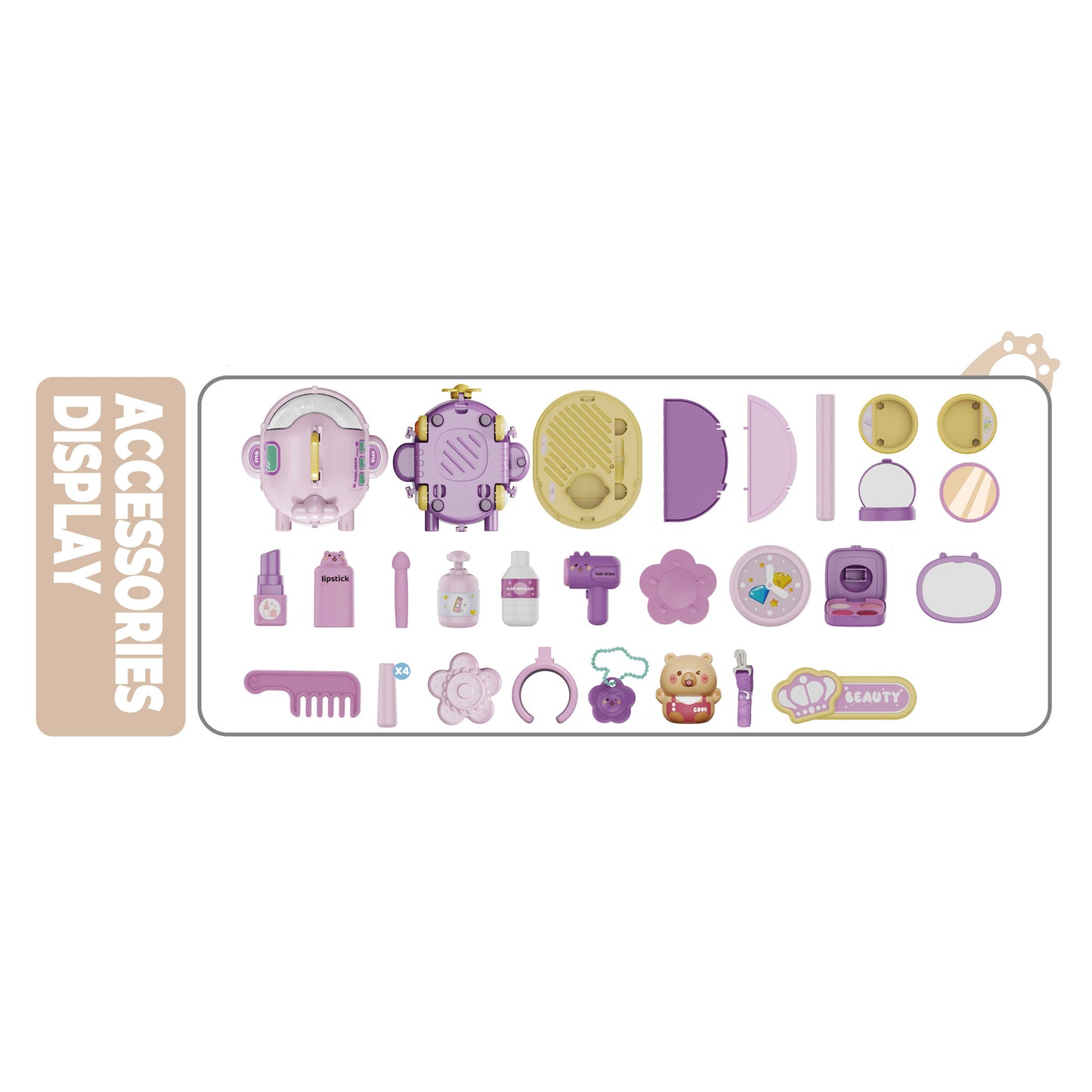 MALETIN JUEGO DE MAQUILLAJE CON FORMA DE AVION Y ACCESORIOS