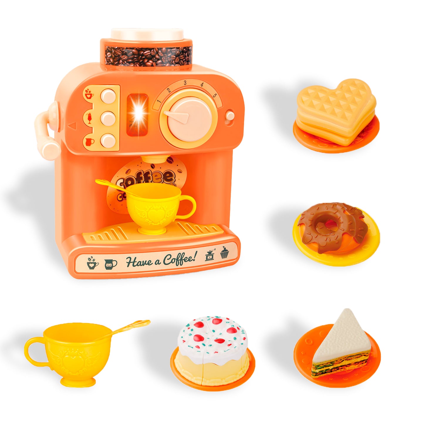 Juego cafetera interactiva con luces sonidos y accesorios Newplay - juguete eléctrico
