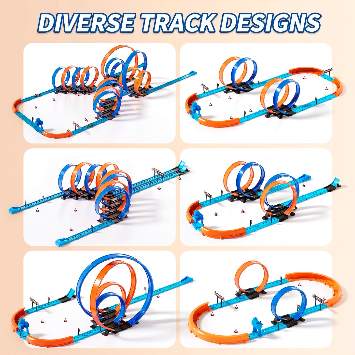 Circuit de course de voitures acrobatiques télécommandées à grande vitesse en 41 pièces