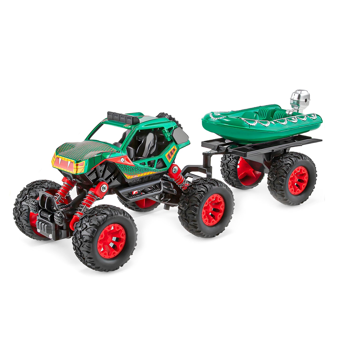 Monster Truck a Fricción con Remolque Luces y Sonidos