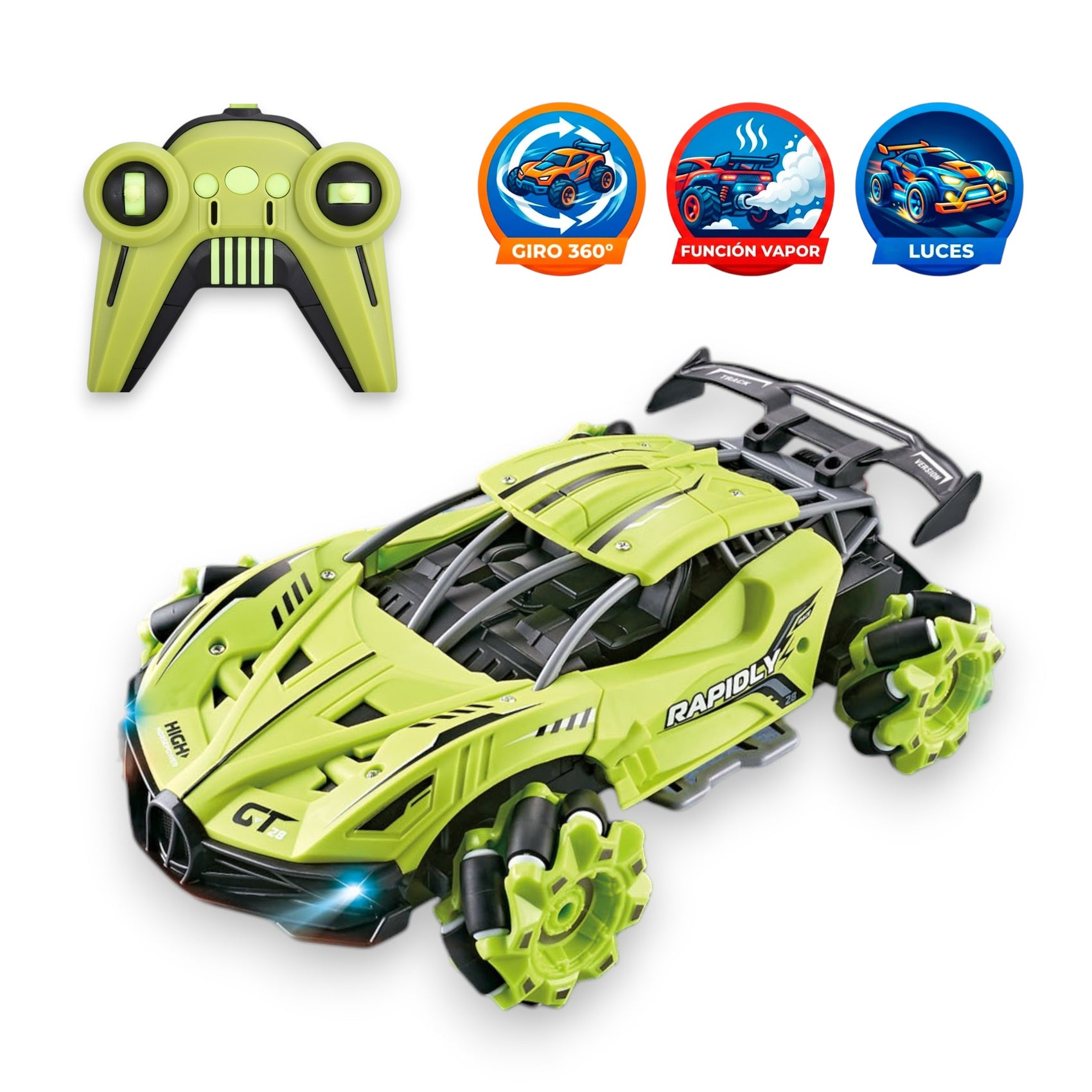 360-Grad-Bewegungs-Funkauto mit Licht- und Dampffunktion
