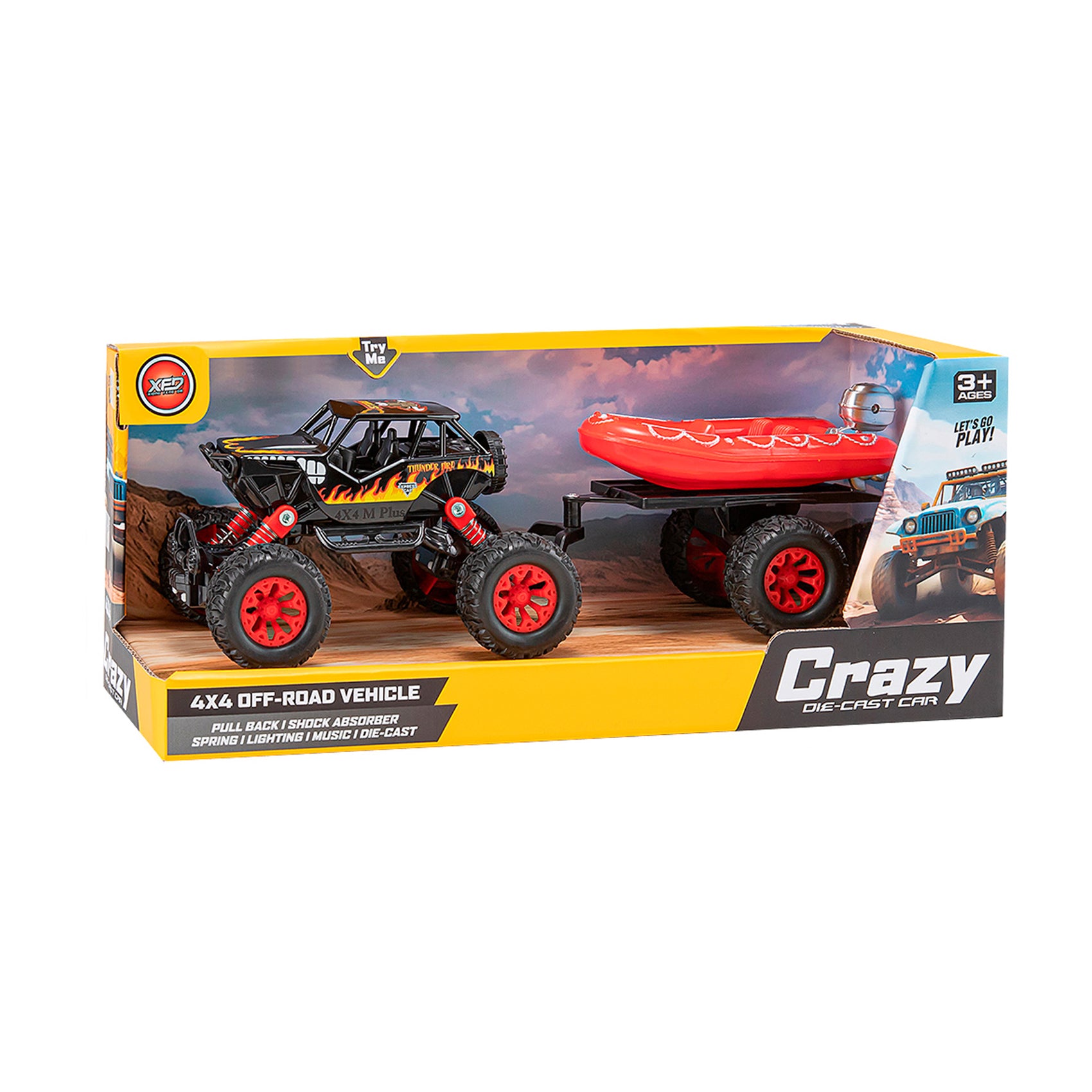 Monster Truck a Fricción con Remolque Luces y Sonidos