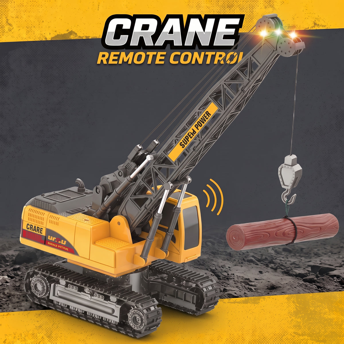 Bulldozer télécommandé avec lumières et musique