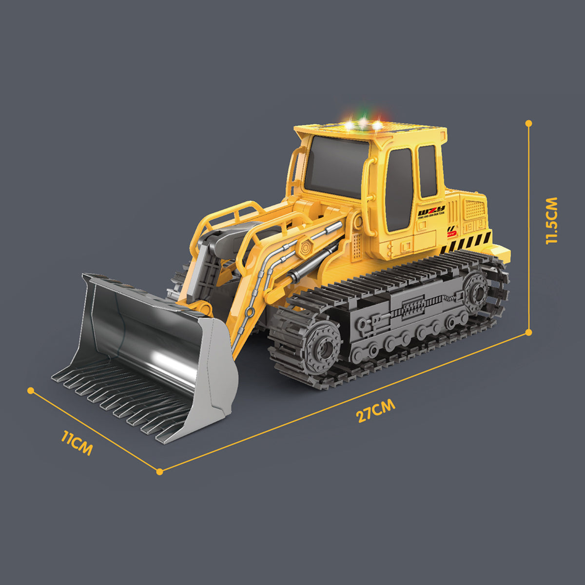 Bulldozer télécommandé avec lumières et musique