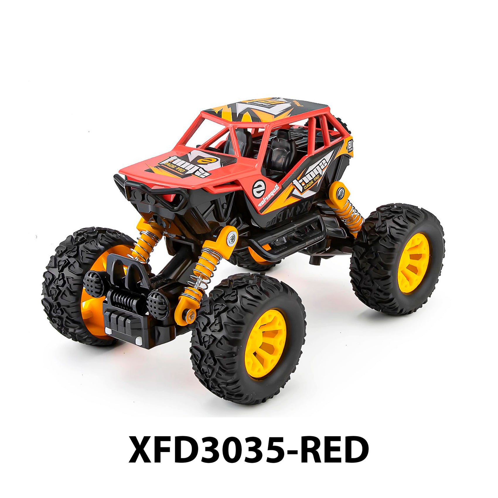 Coche Todoterreno de Metal de Fricción Pullback Buggy 4x4 con Suspensión Real de Resorte Luces LED y Sonido para Niños