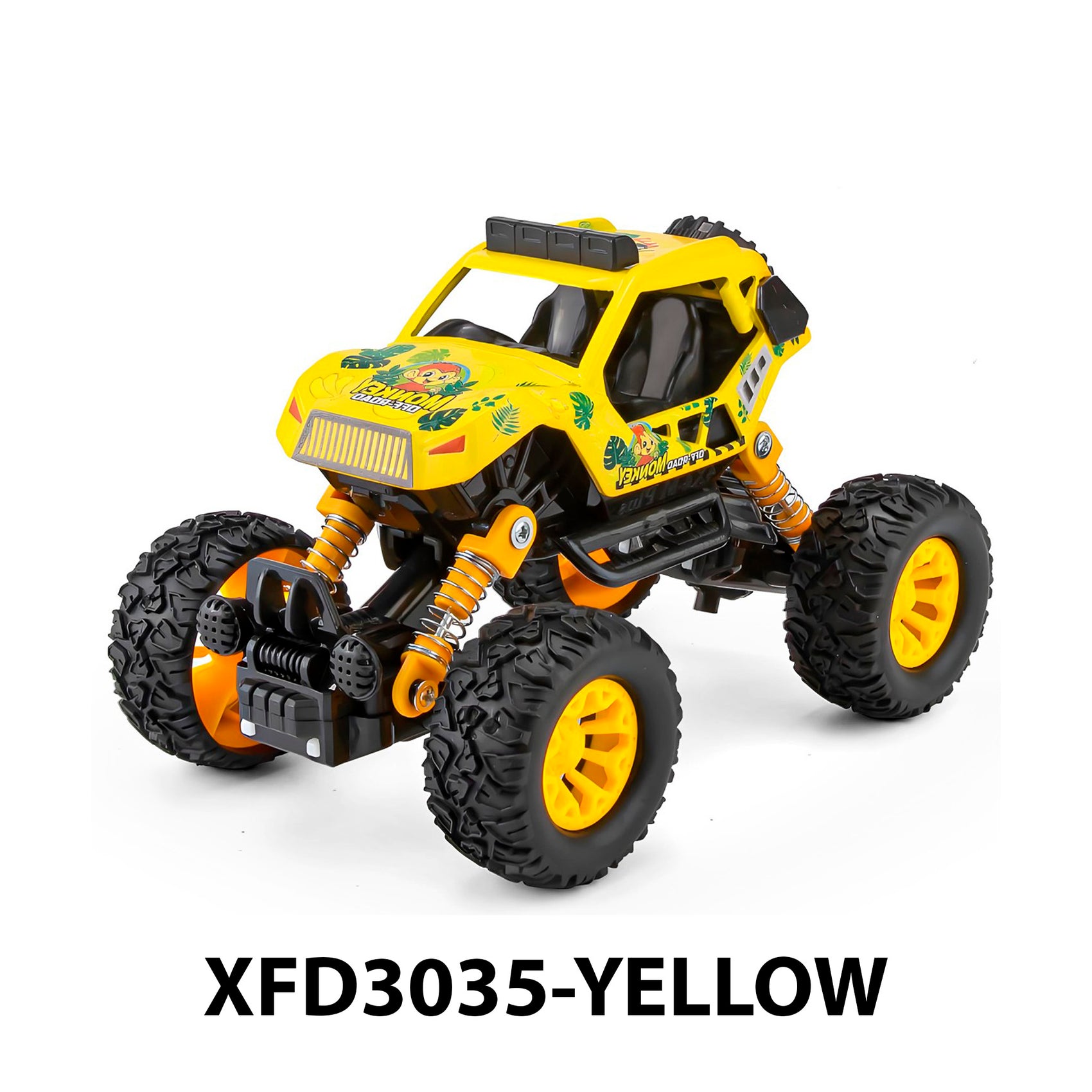 Coche Todoterreno de Metal de Fricción Pullback Buggy 4x4 con Suspensión Real de Resorte Luces LED y Sonido para Niños