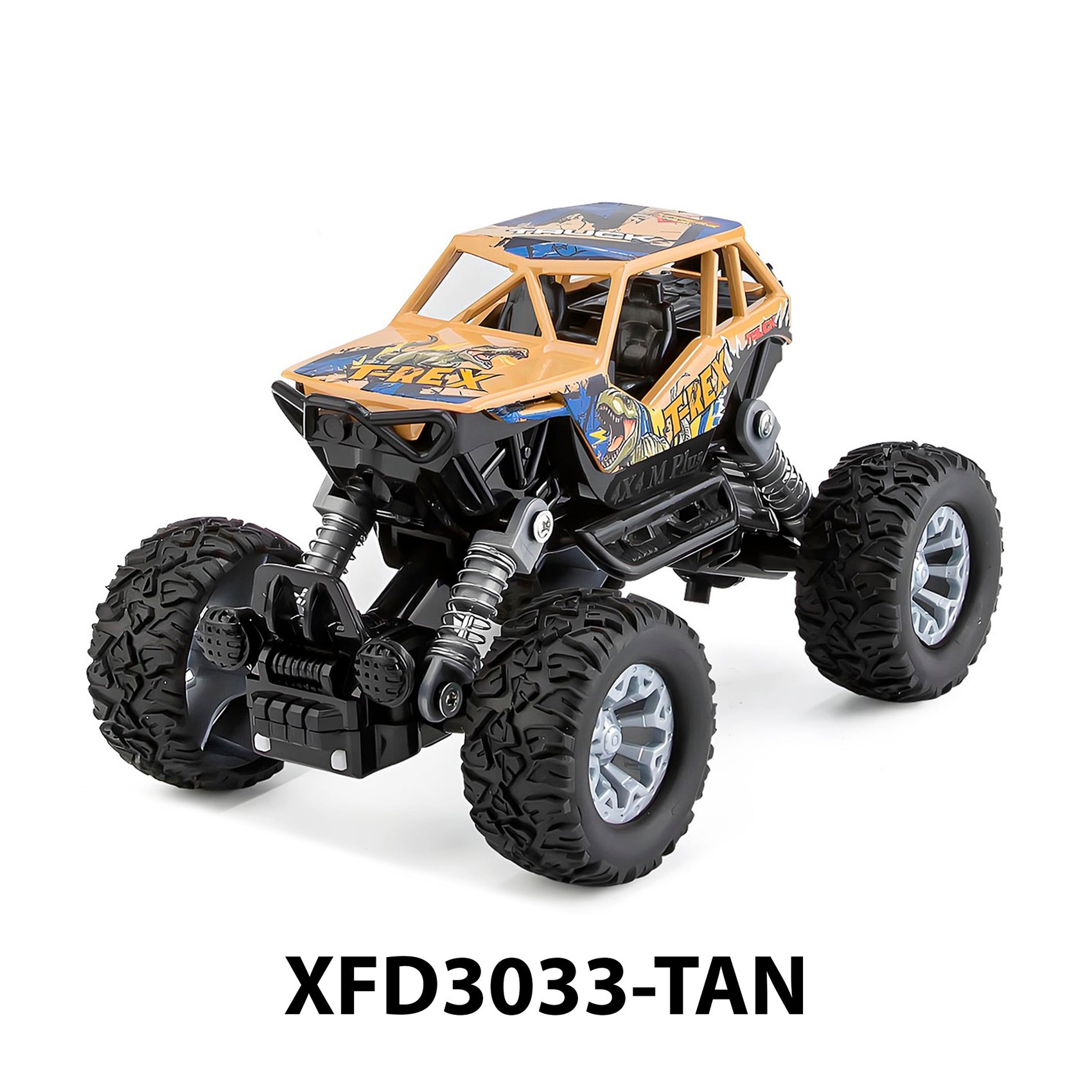 Coche Todoterreno de Metal de Fricción Pullback Buggy 4x4 con Suspensión Real de Resorte Luces LED y Sonido para Niños