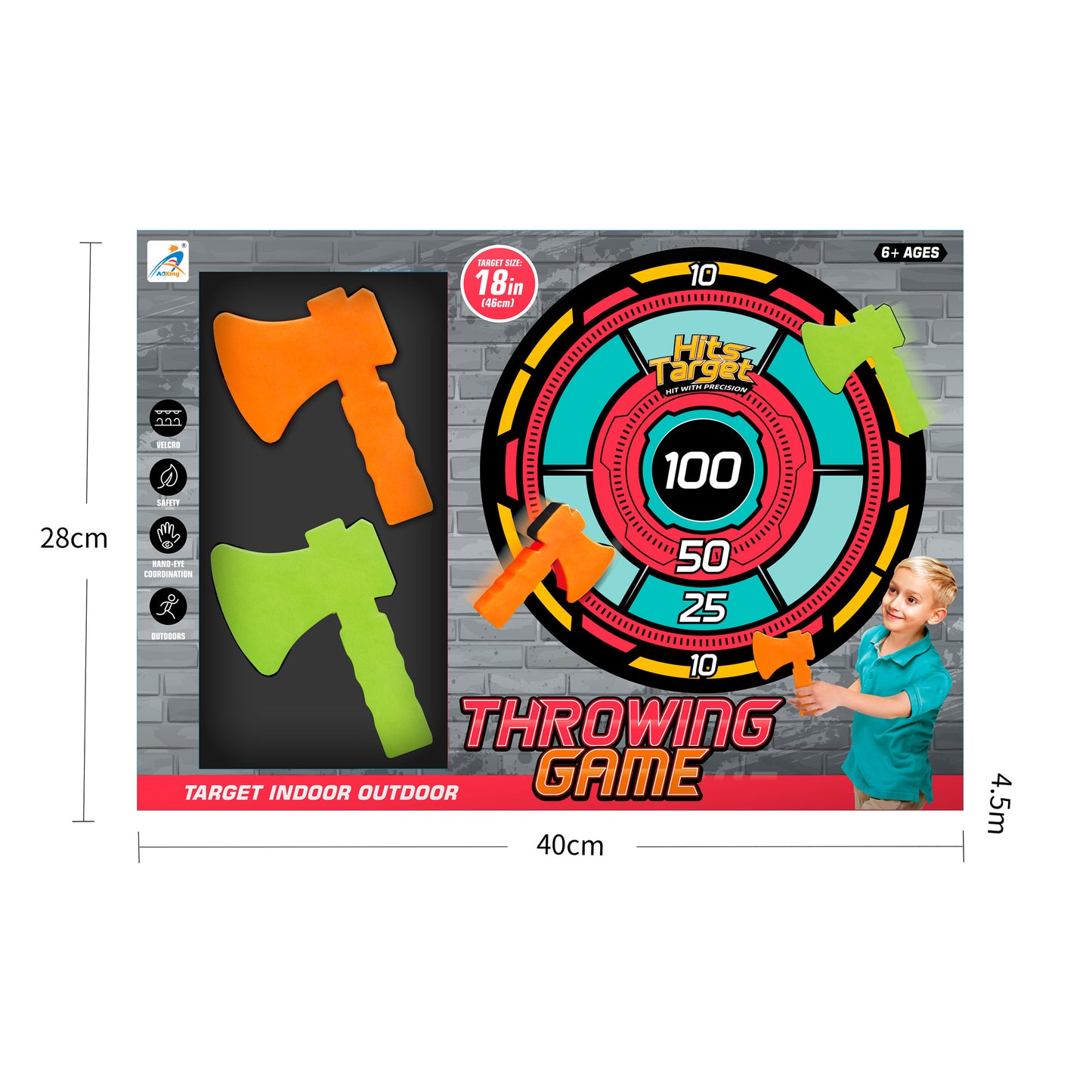 HACHA ARROJADIZA CON DIANA DE TELA