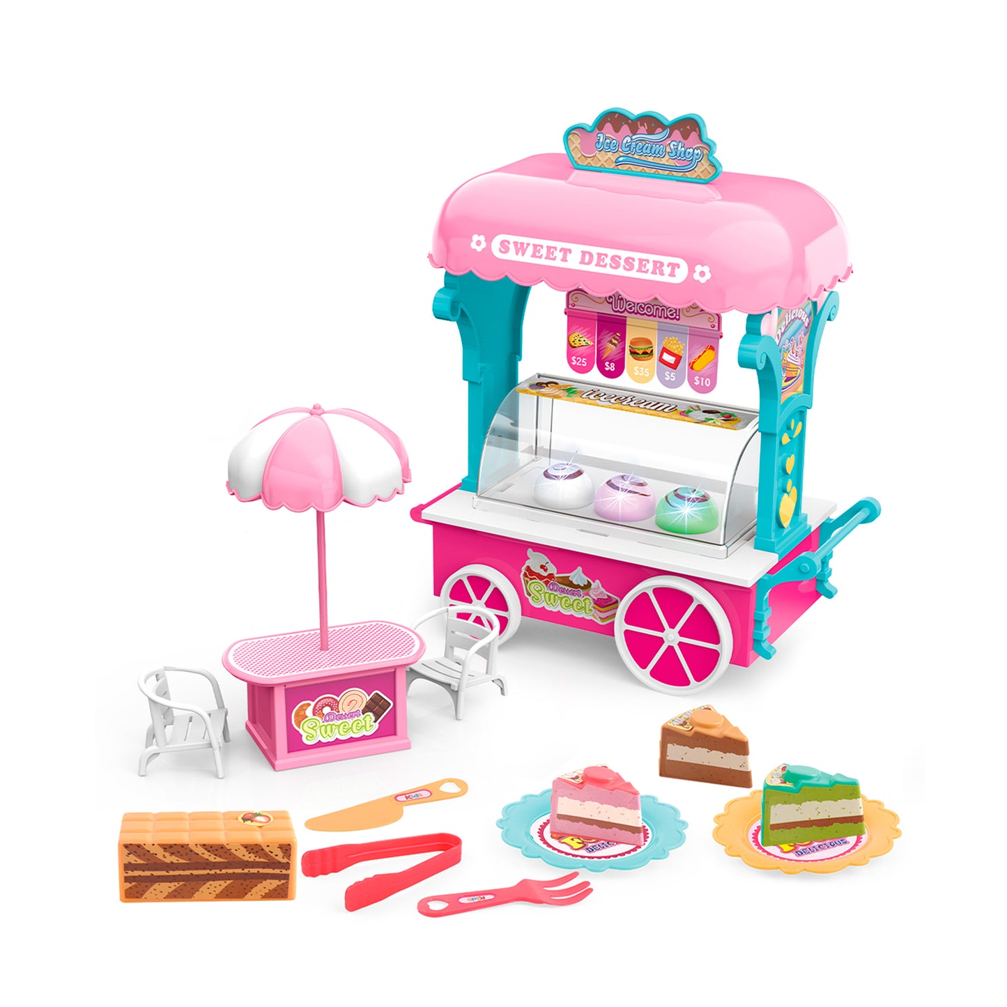 Carrito helados y postres con accesorios Newplay - juguete eléctrico