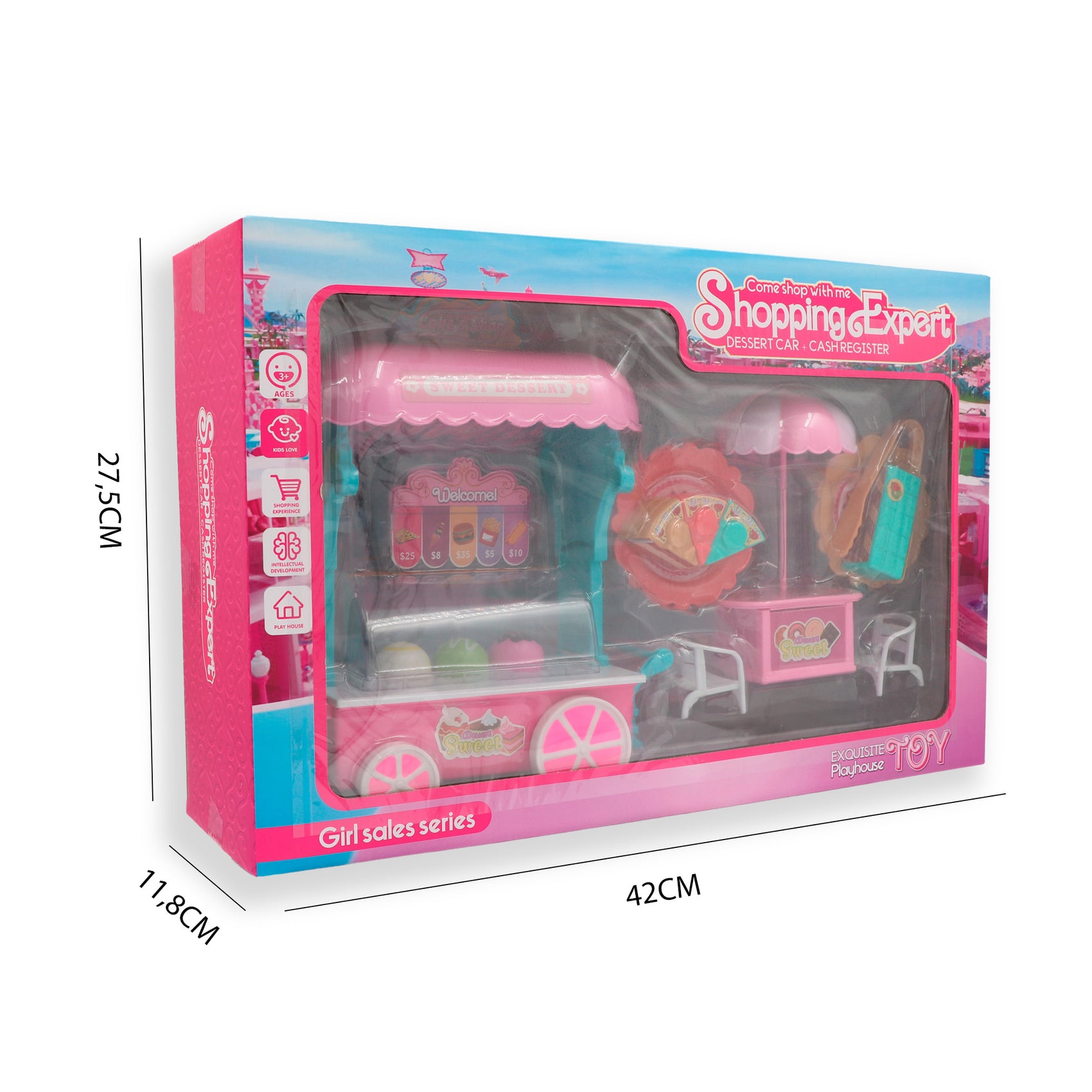 Carrito de Helados y Postres con Accesorios