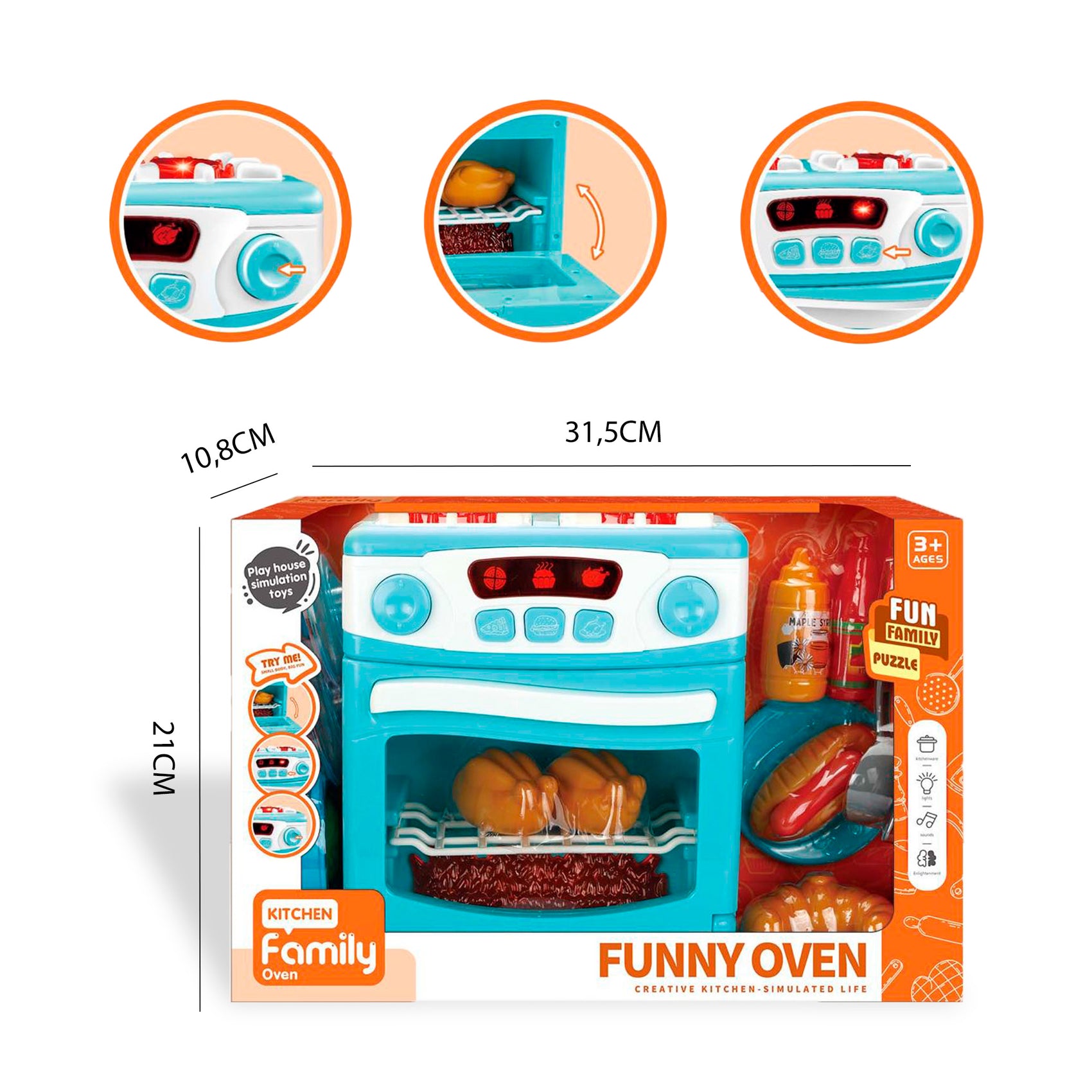 Juego de Horno Interactivo con Luces Sonidos y Accesorios