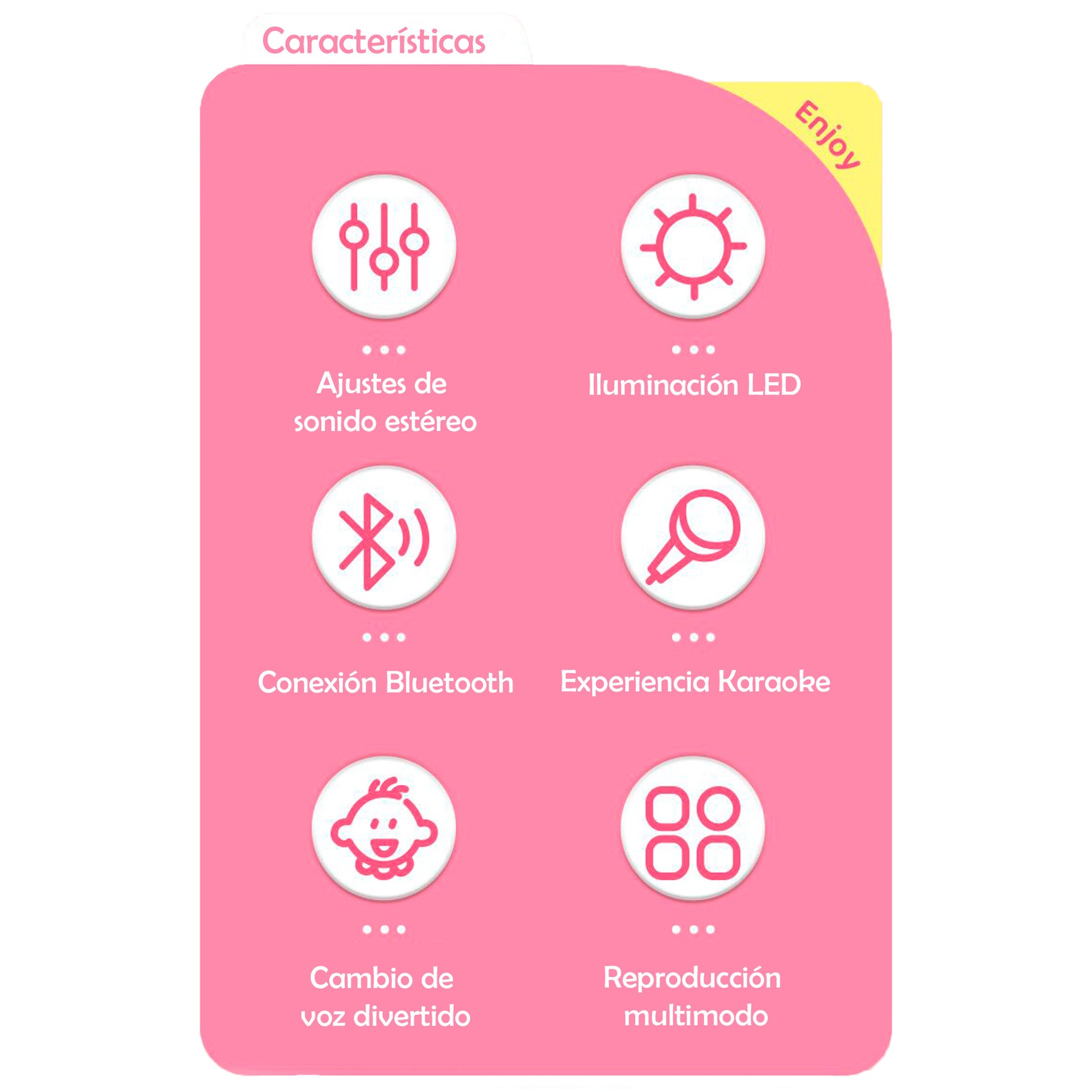 Set de Karaoke Ahri con Altavoz Bluetooth Micrófono Luces RGB y Música