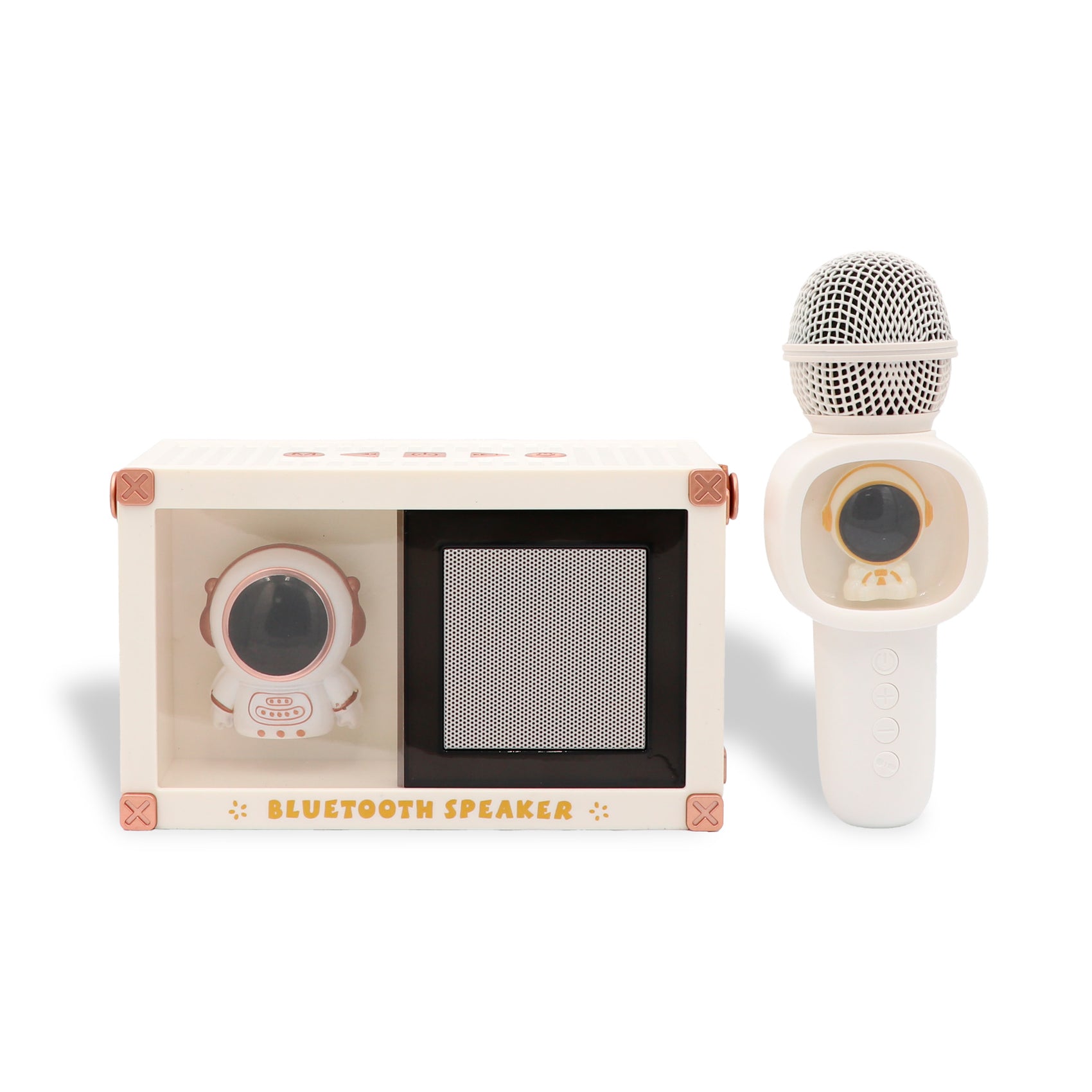 Set de Karaoke Astronauta con Altavoz Bluetooth Micrófono Luces RGB y Música