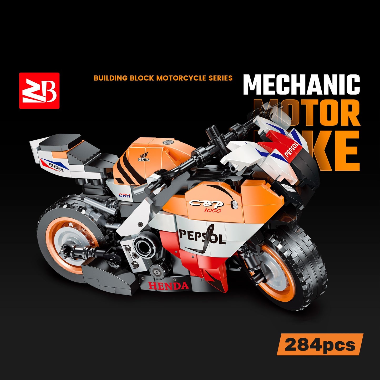 Racing Motorcycle Building Blocks 284 pieces