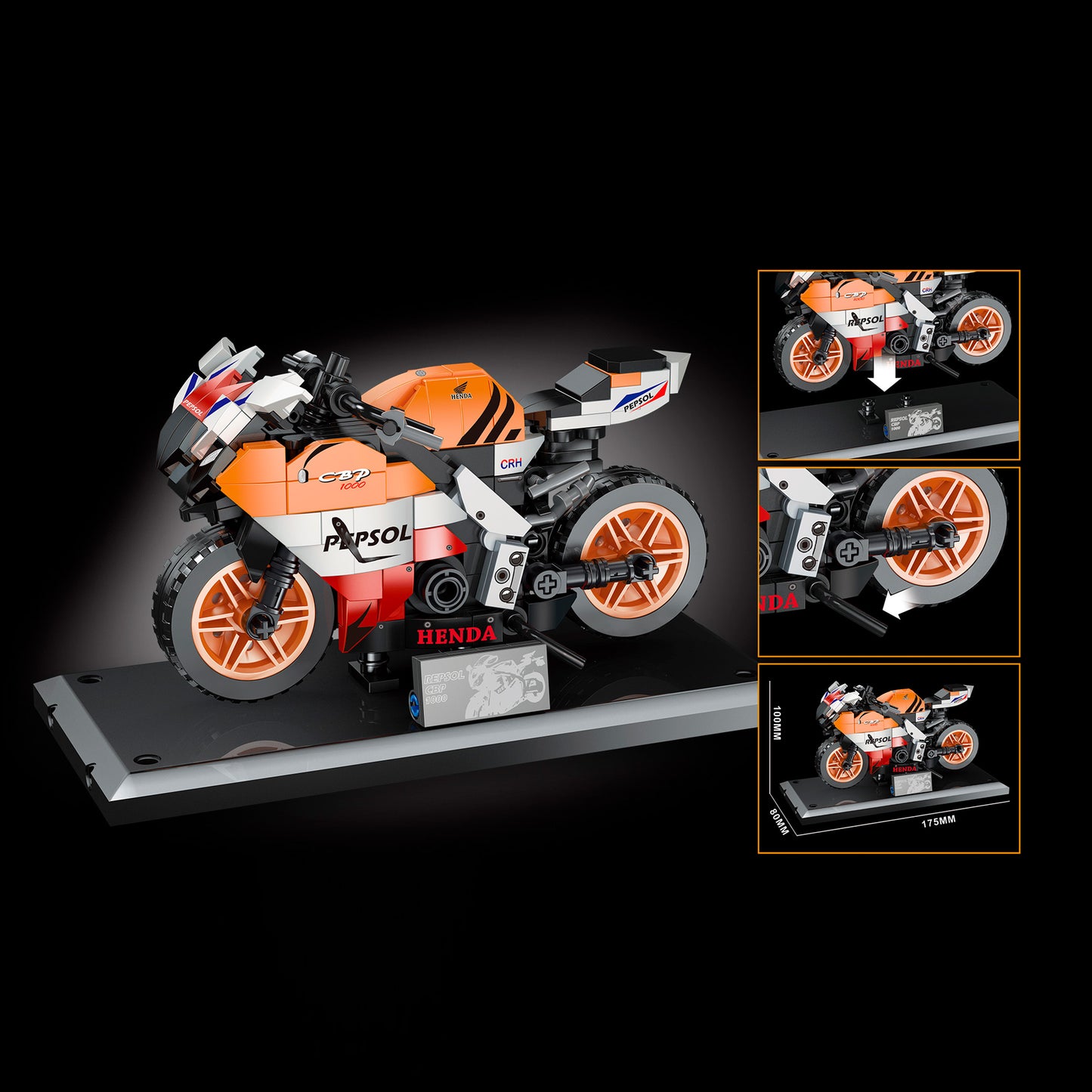 Racing Motorcycle Building Blocks 284 pieces