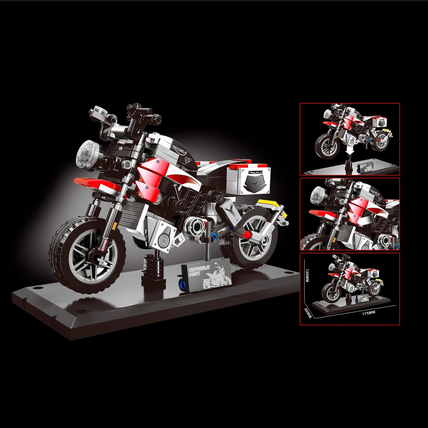 Vintage Motorcycle Building Blocks 275 pieces