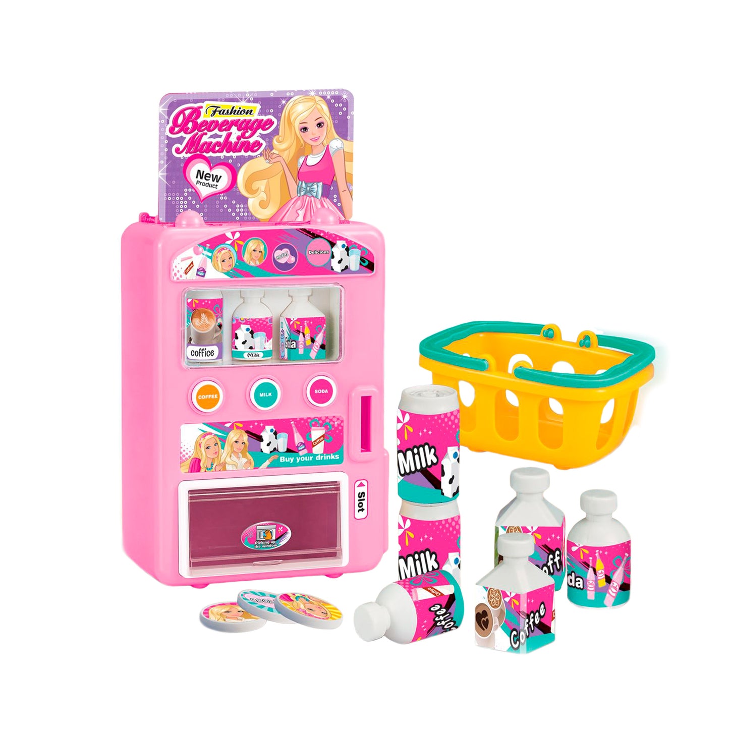 SET MINI MAQUINA EXPENDEDORA DE BEBIDAS CON ACCESORIOS