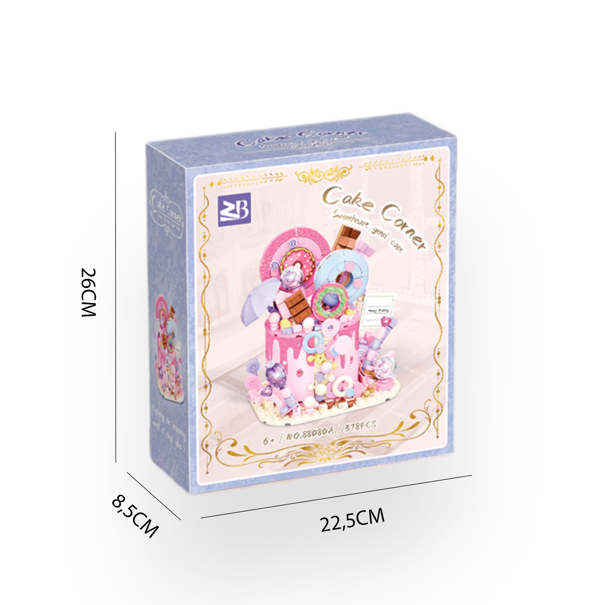 Medidas caja bloques construcción Sweetheart Genki Cake Newplay - empaque y dimensiones