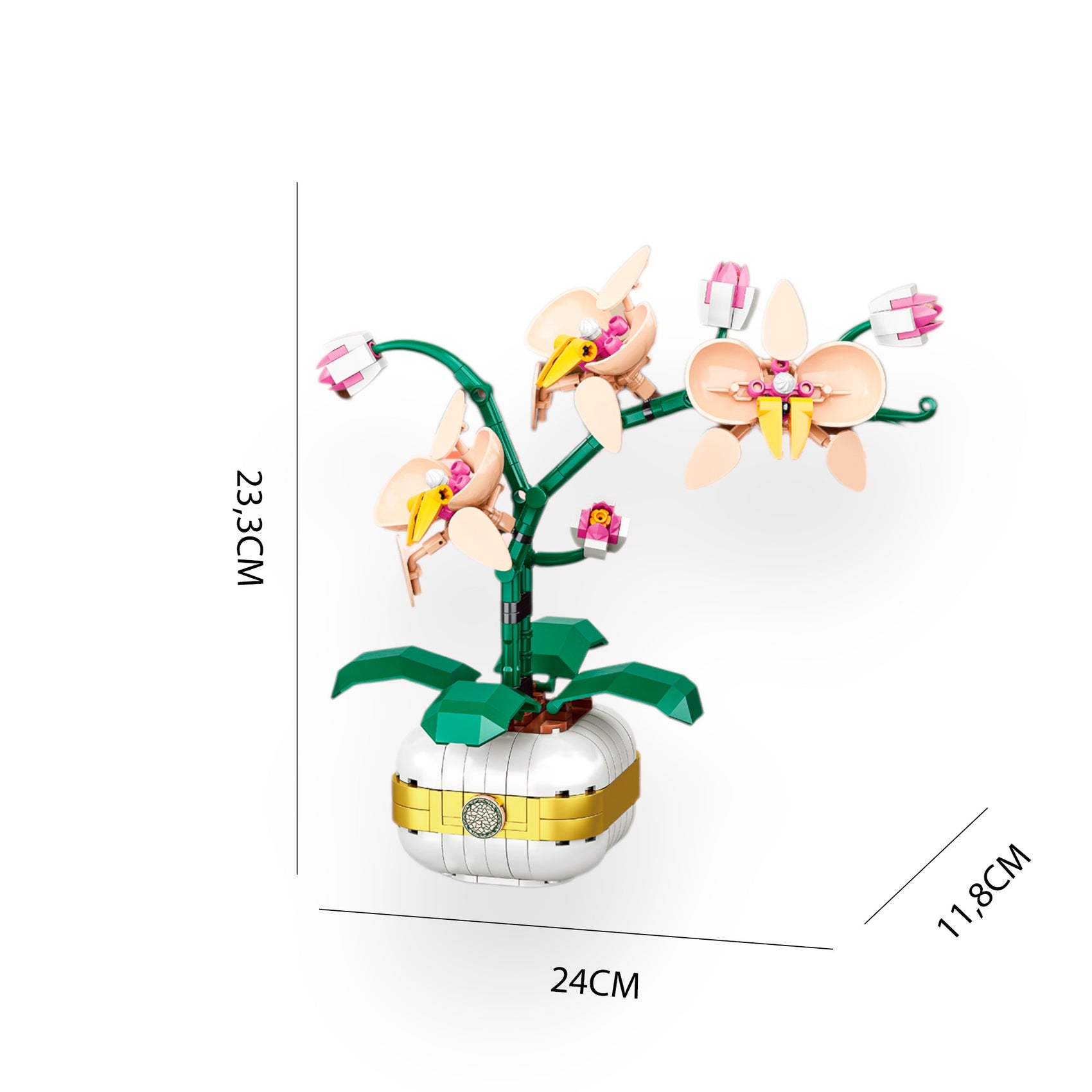 Bloques de Construcción Flor Orquídea Mariposa 323 piezas Regalo para Desear la Felicidad