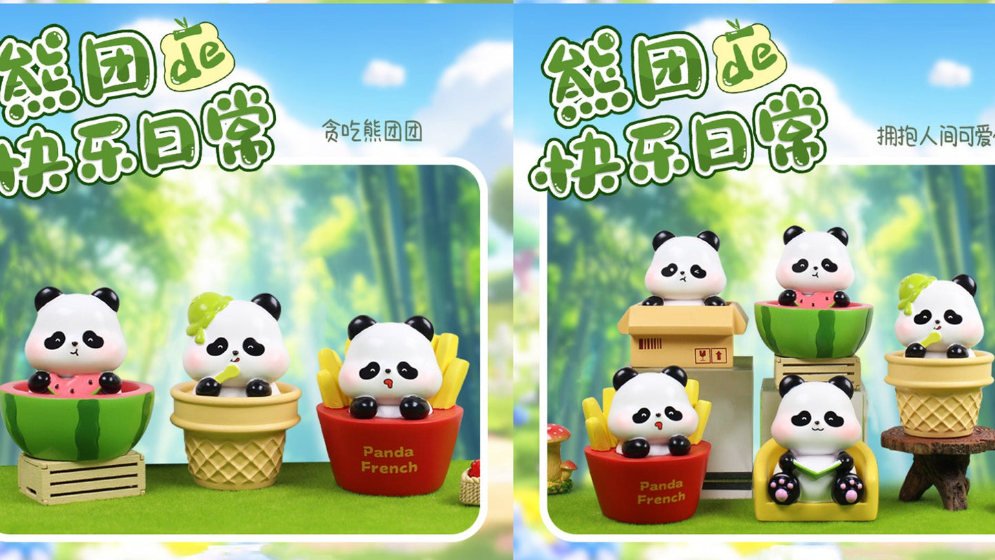 Figuras blind box Oso Panda Newplay - colección completa 7 modelos