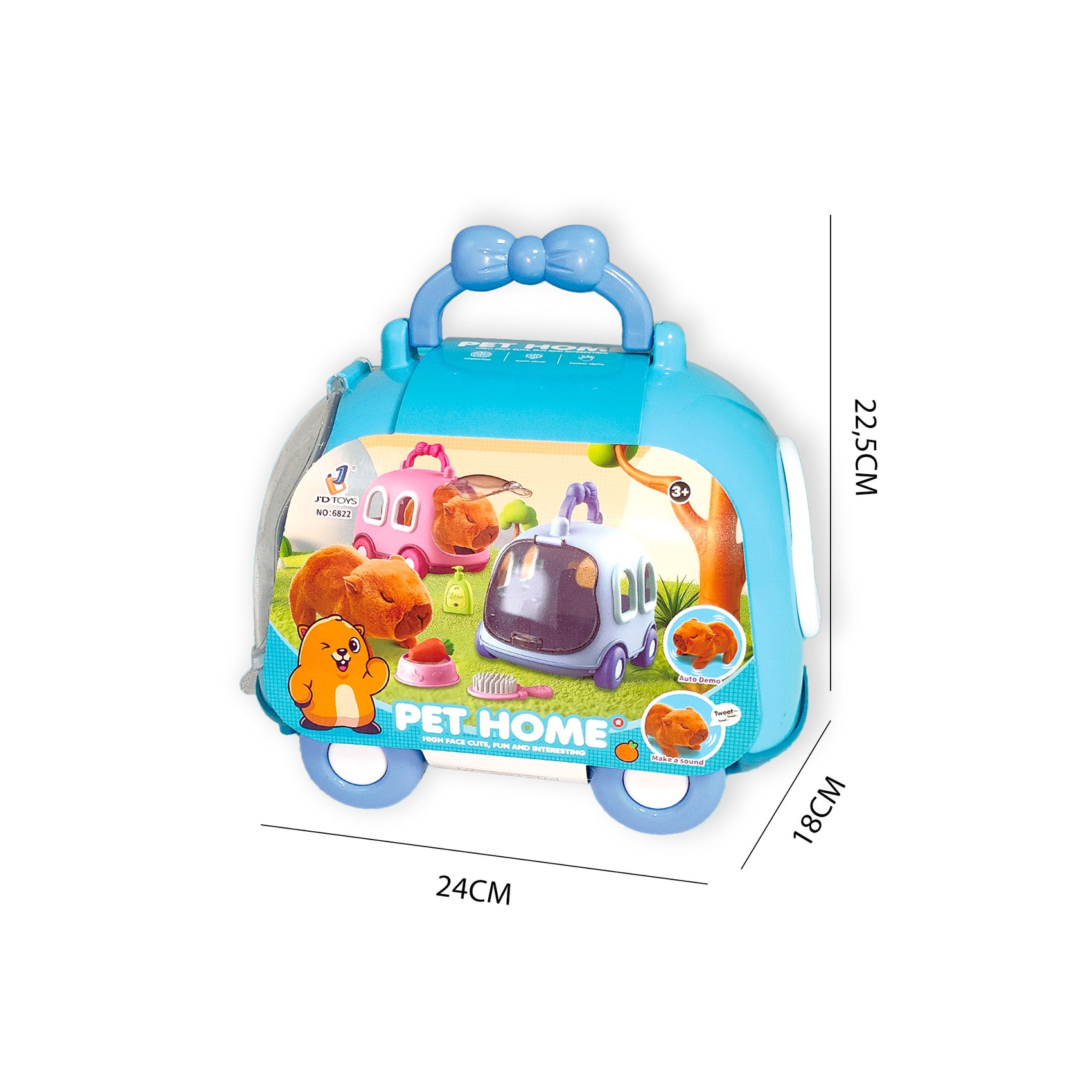 Transportín con Peluche Capibara Interactivo con Movimiento y Sonido