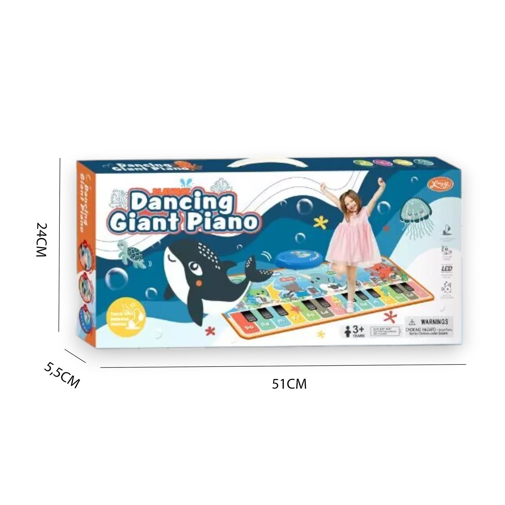 Tapis de piano électrique multifonctionnel à motif animalier, 110 cm