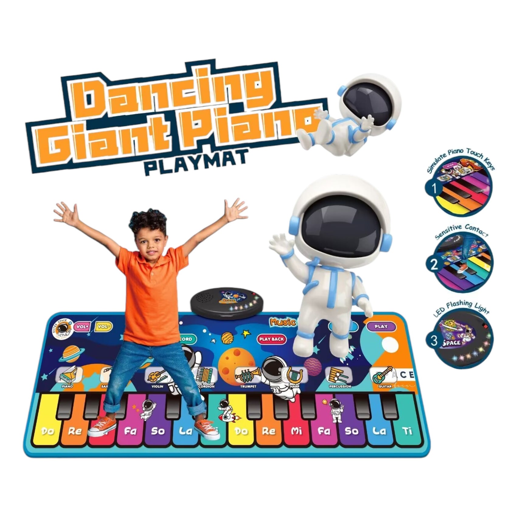 Tapis de piano électrique multifonctionnel à motif animalier, 110 cm