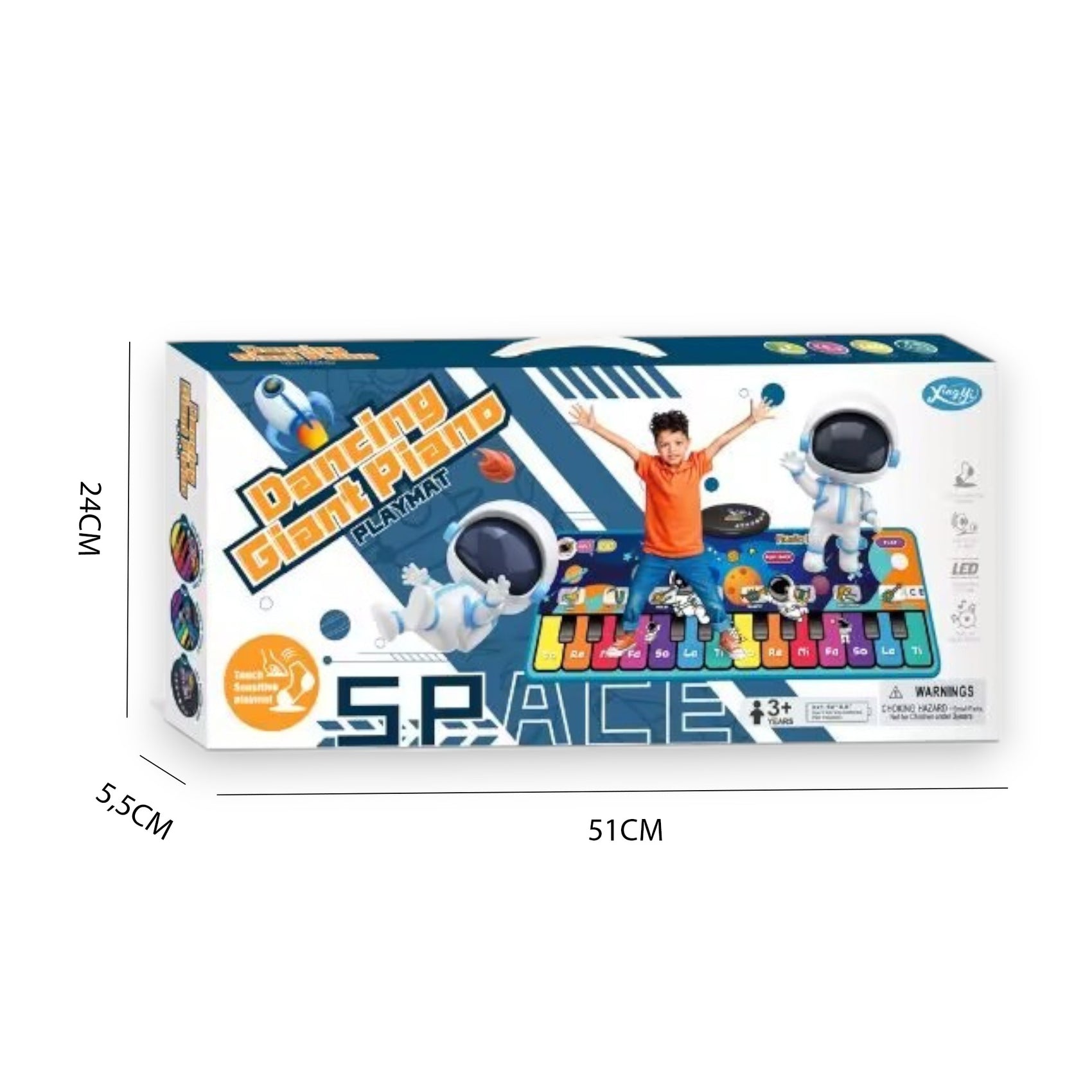 Tapis de piano électrique multifonctionnel à motif animalier, 110 cm