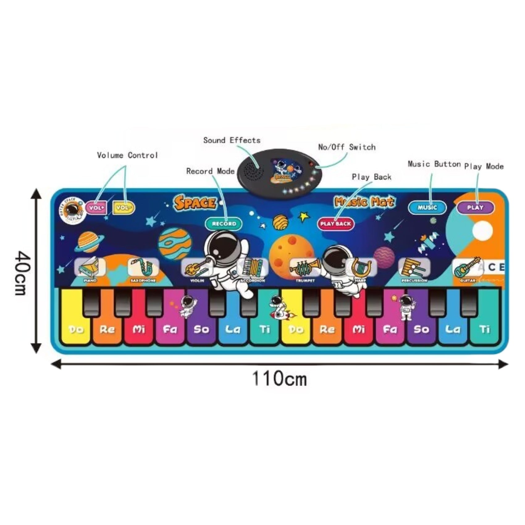 Tapis de piano électrique multifonctionnel à motif animalier, 110 cm