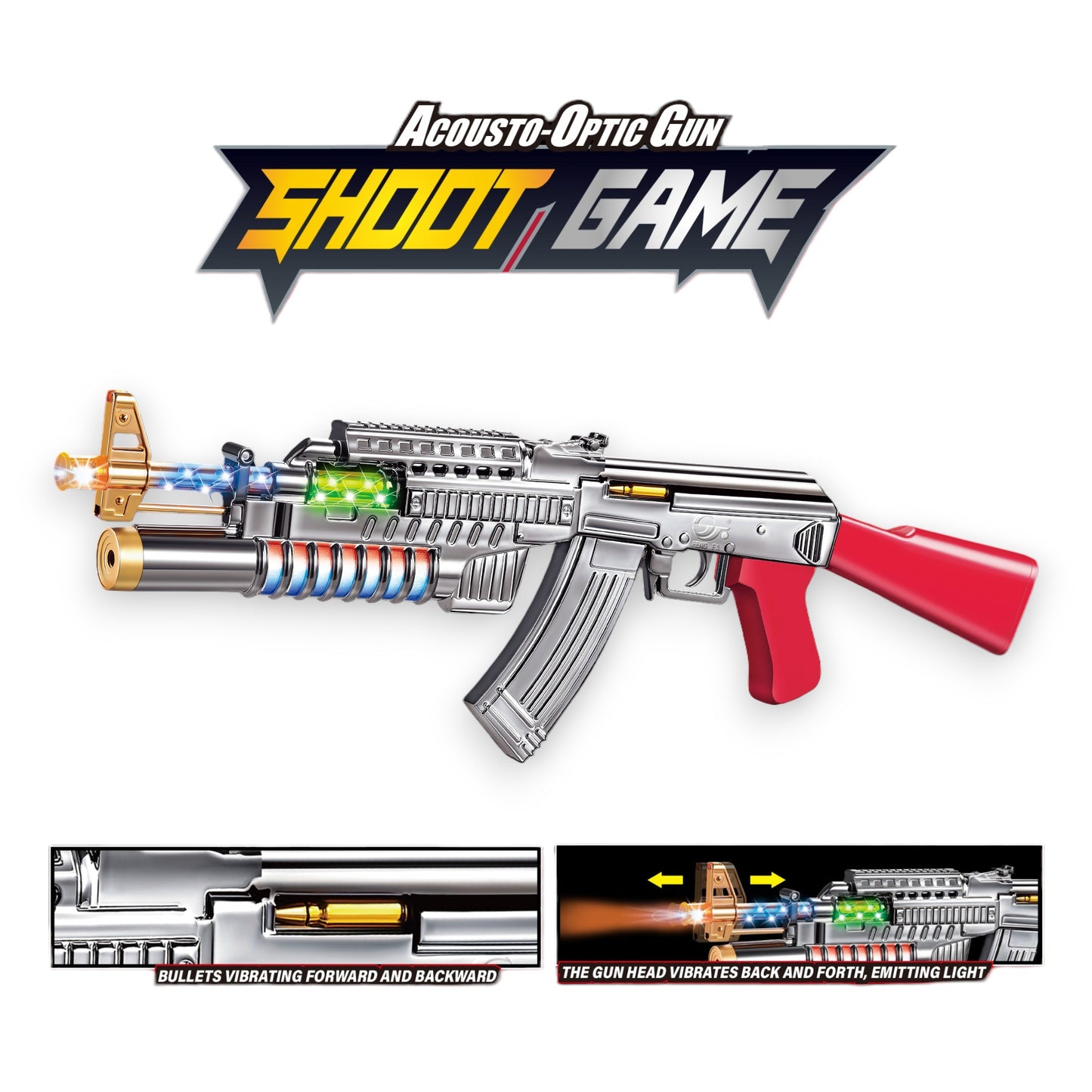 Fusil-pistolet avec vibration, lumières et sons