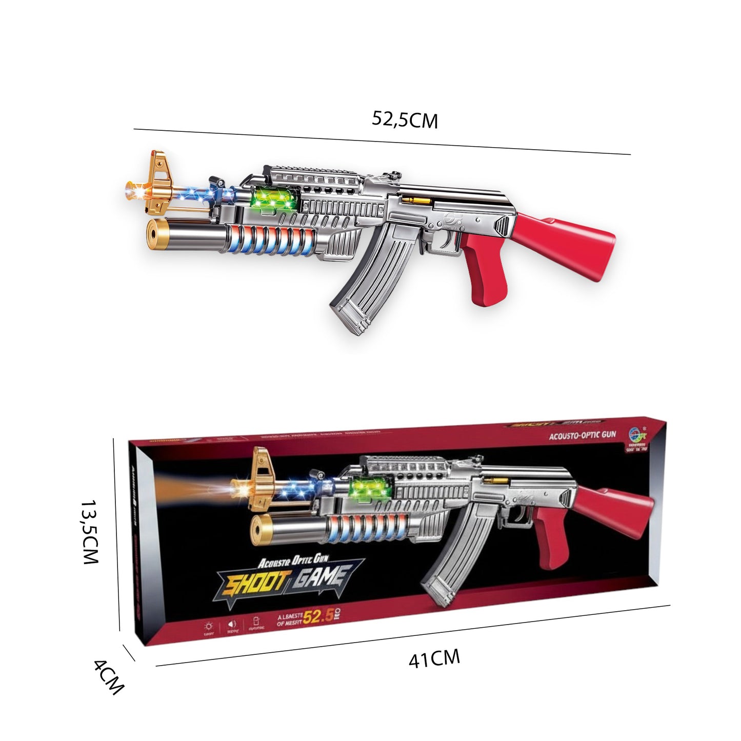 Fusil-pistolet avec vibration, lumières et sons