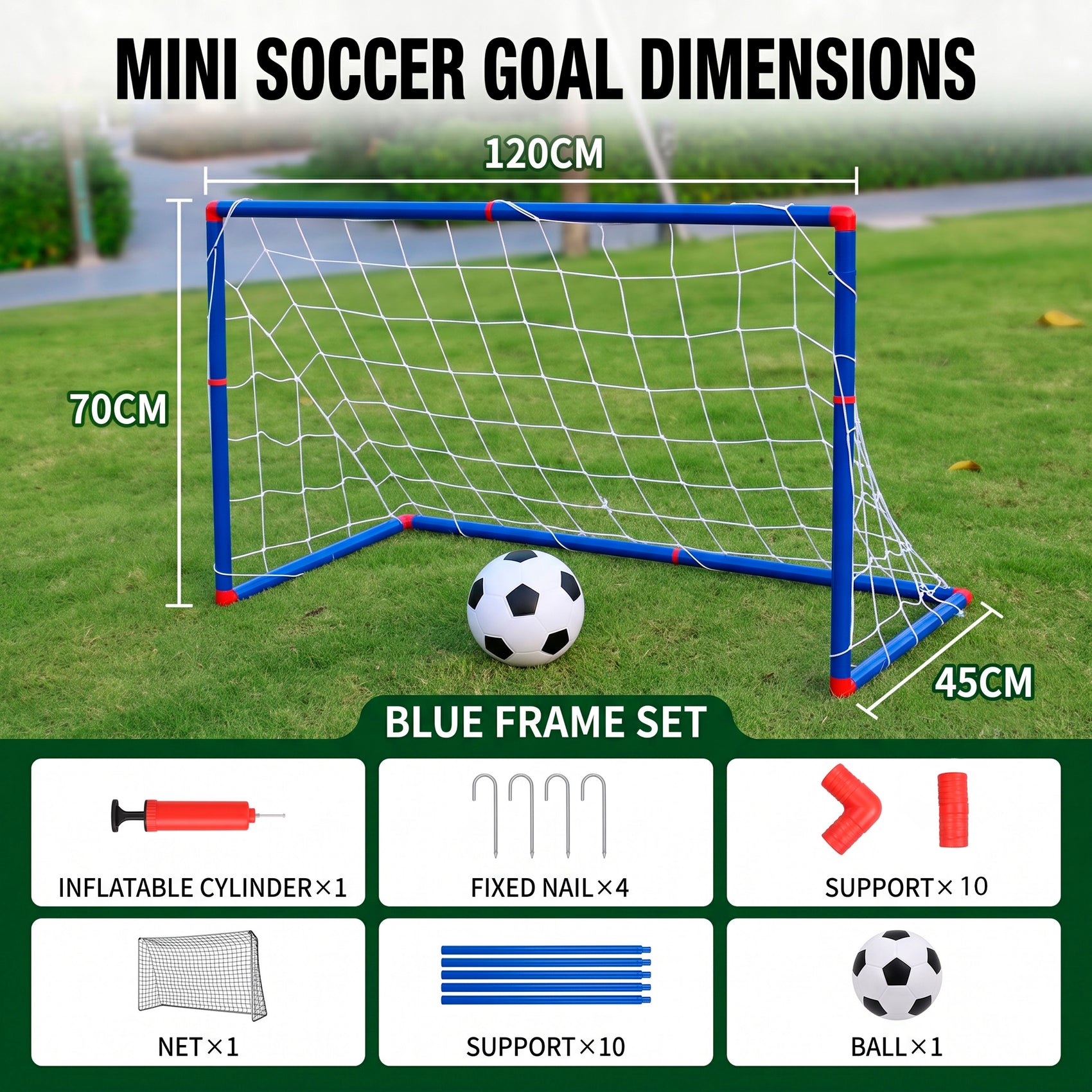 BUT DE FOOTBALL EN PLASTIQUE BLANC 62 CM