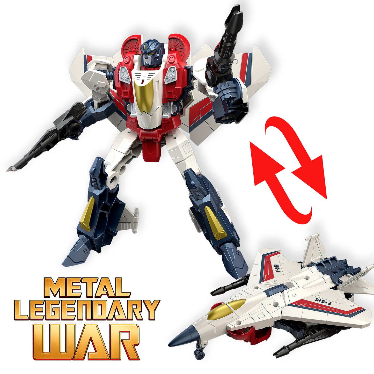 Robot Transformable Avión de Combate con Armas