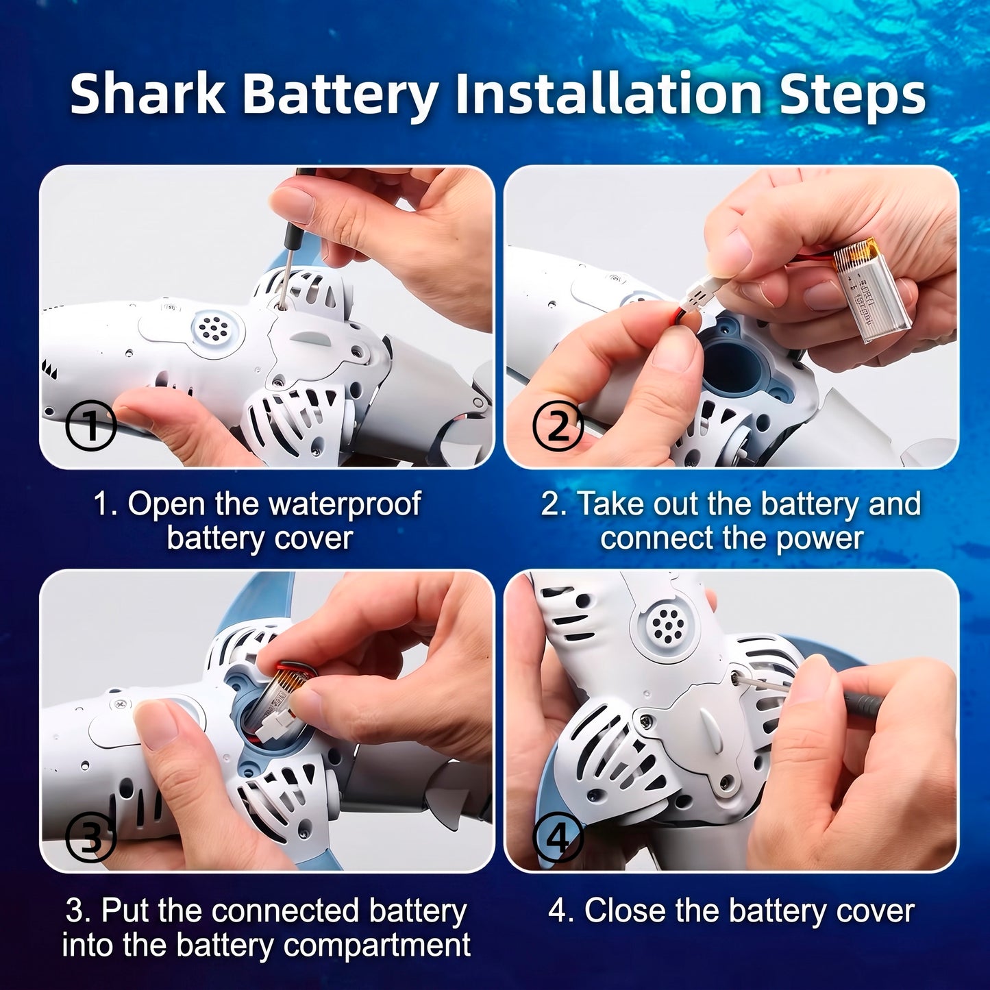 Shark Aquatic Toy Remote Control with Realistic Movement in the Water and Water Sprayer